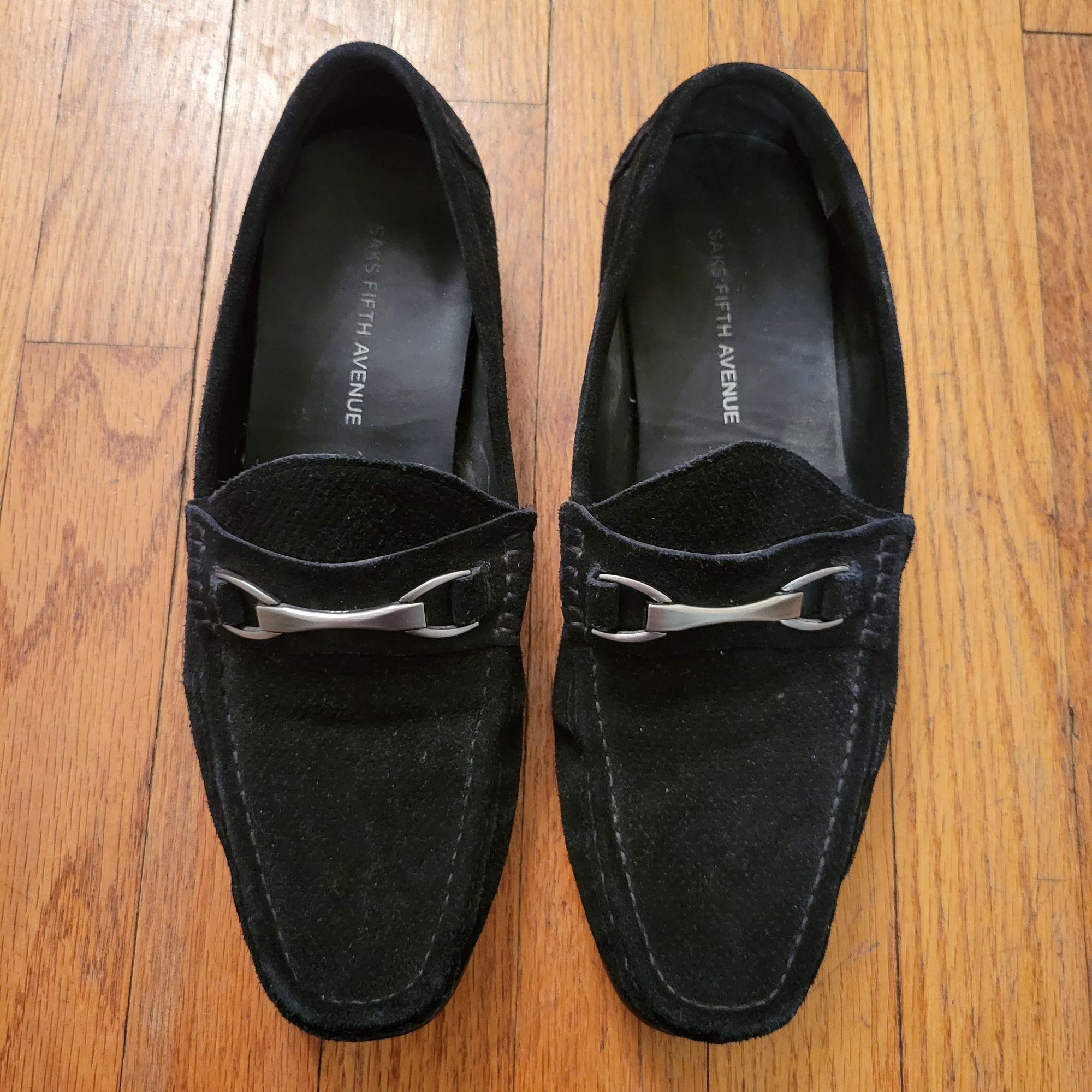 Saks Fifth Avenue Saks Fifth Avenue Black Leather Loafers Metal Horse Bit Acce Size US 8 / EU 41 - 2 Thumbnail