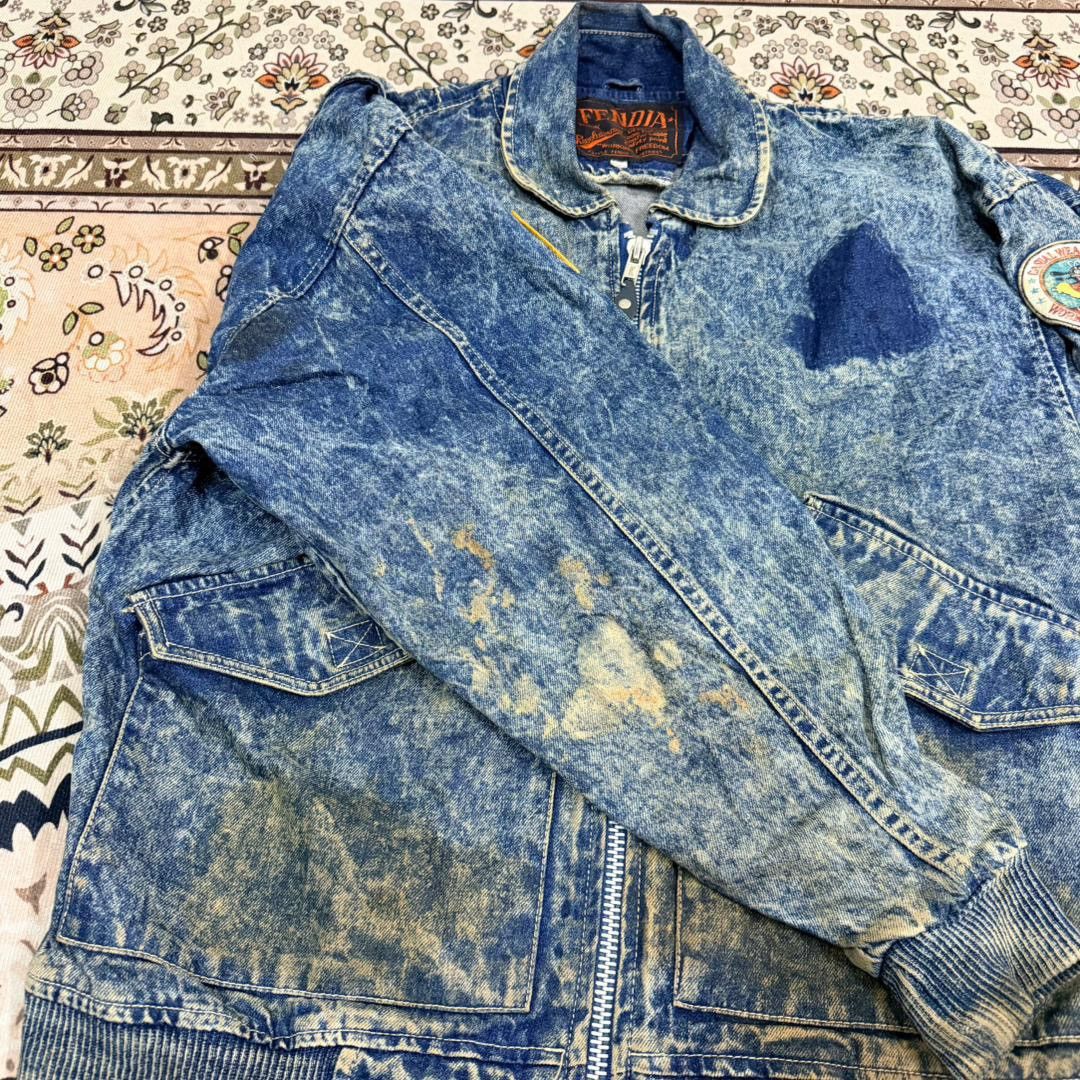 Vintage US AIR FORCE Denime Vintage Jacket Size US L / EU 52-54 / 3 - 3 Thumbnail