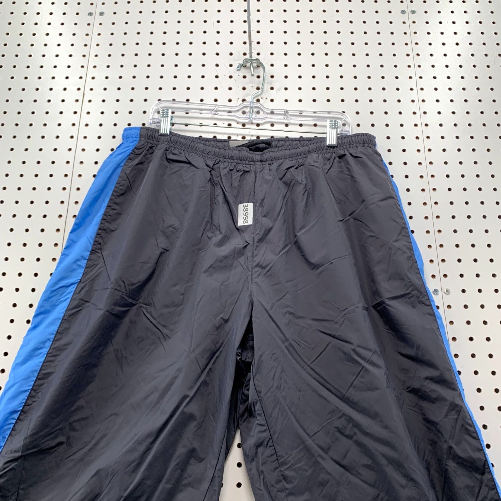 Nike VINTAGE Nike Track Pants Men 2XL Blue Striped Lined Swoosh Drawstring 34x32.5 Athletic Mens Size US 39 - 7 Thumbnail