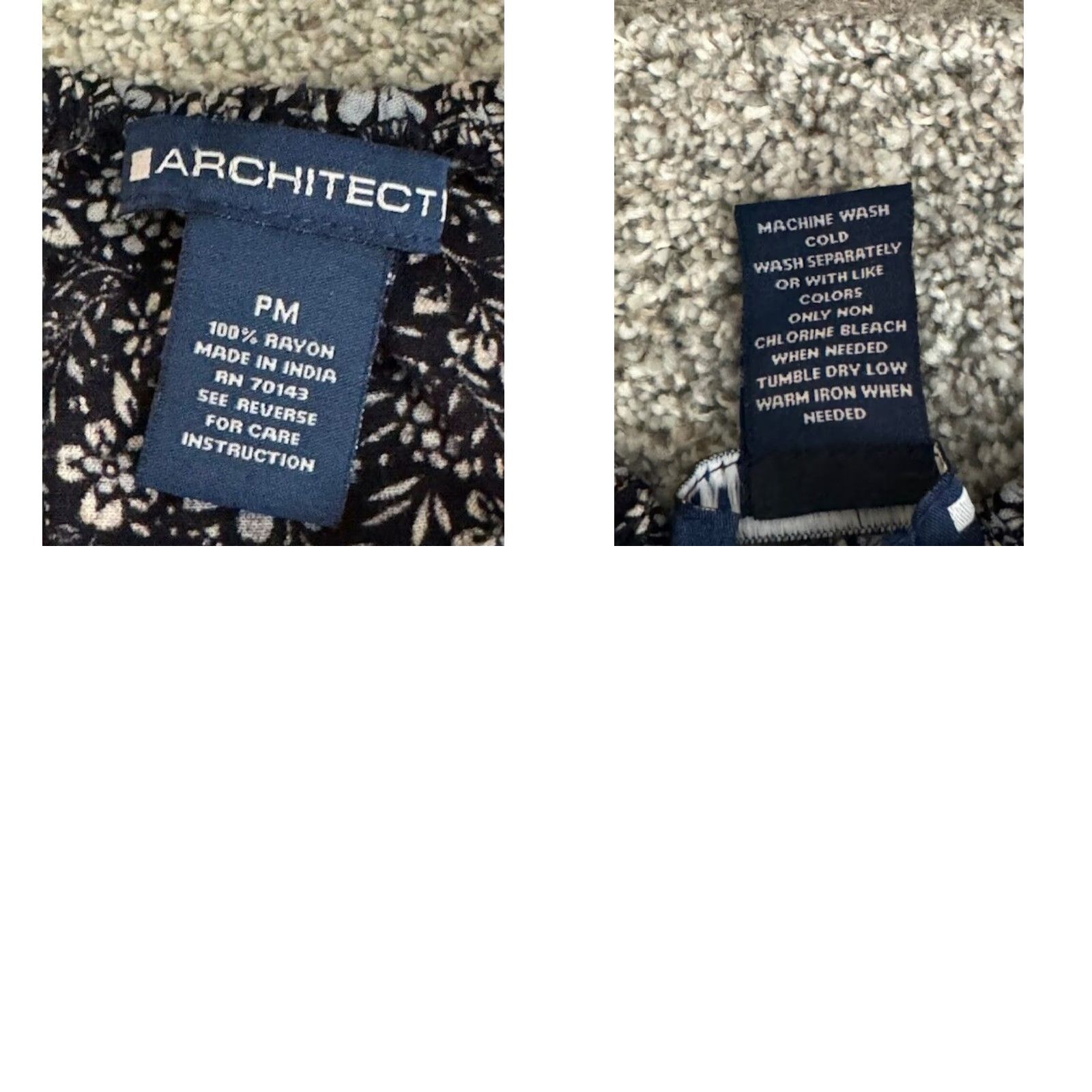 Architect Architect Blouse Womens Petite Medium Floral Black Rayon Grunge Whimsigoth Y2K/Pullover, Casual Travel, Lightweight, Flower, 2000s, Petites, Basic Size M / US 6-8 / IT 42-44 - 8 Thumbnail