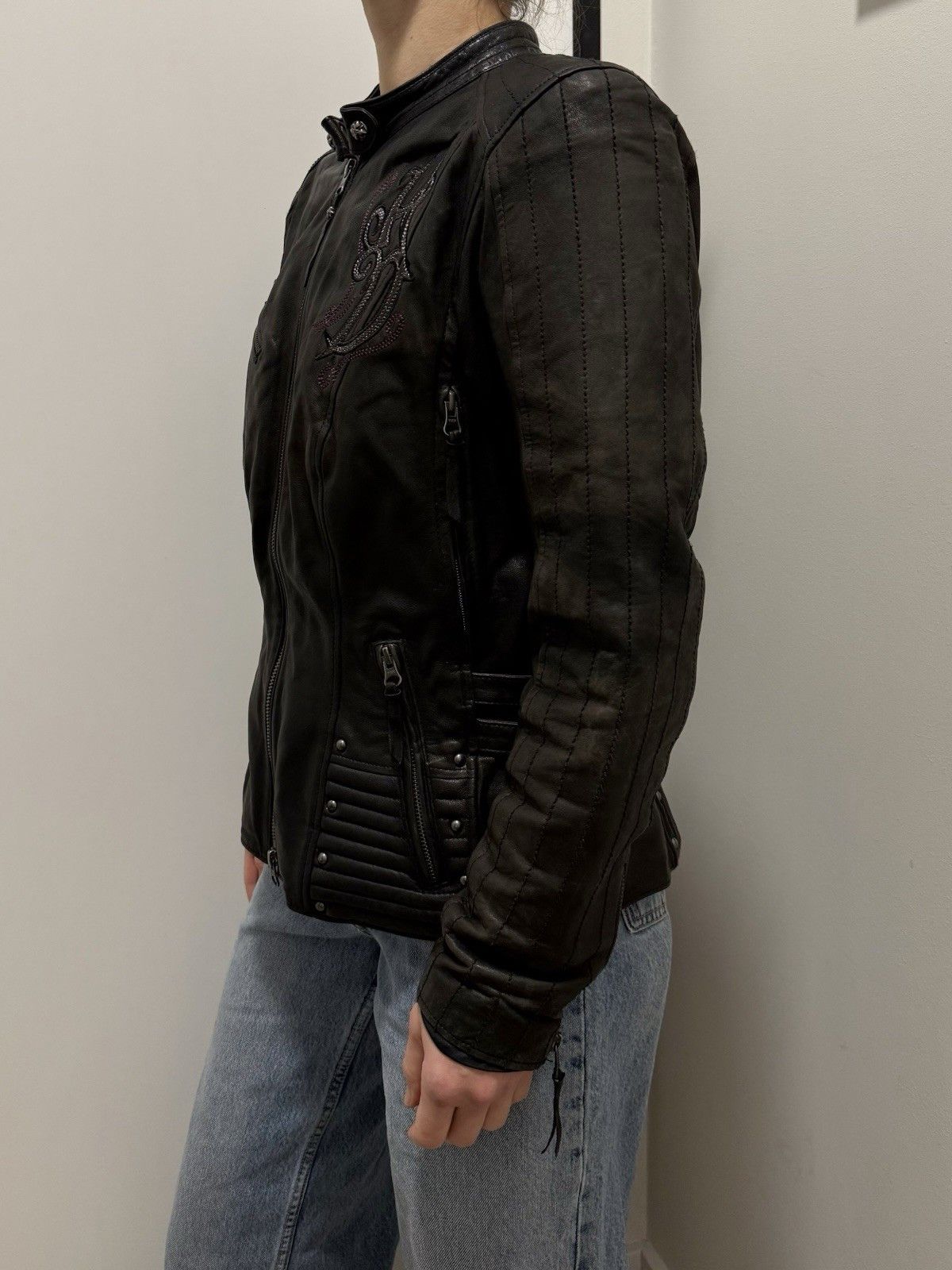 Harley Davidson DDP Harley Davidson Womens Leather Jacket size M Size M / US 6-8 / IT 42-44 - 6 Thumbnail