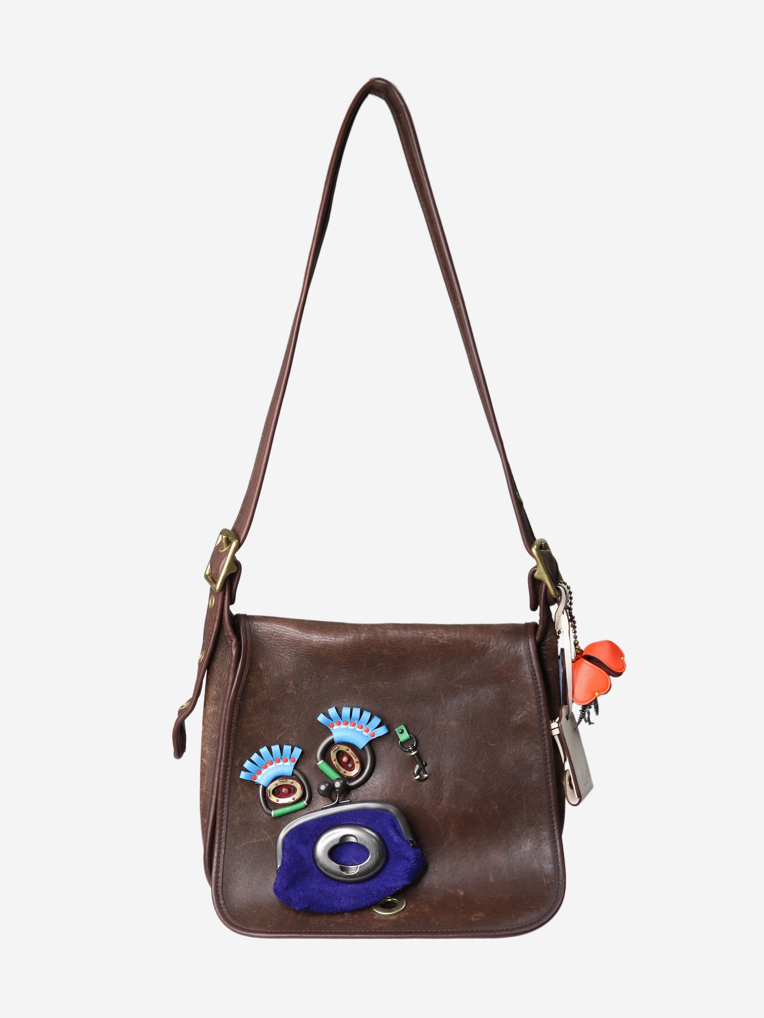 image of Coach Brown Leather Shoulder Bag, Women's