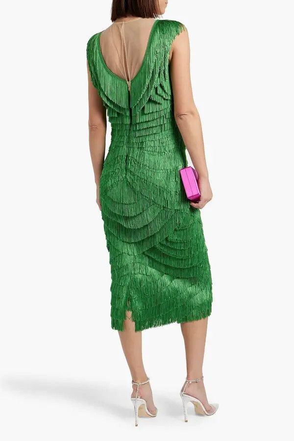 Dolce & Gabbana o1y0825 Sleeveless Midi Dress in Green Size XS / US 0-2 / IT 36-38 - 3 Thumbnail