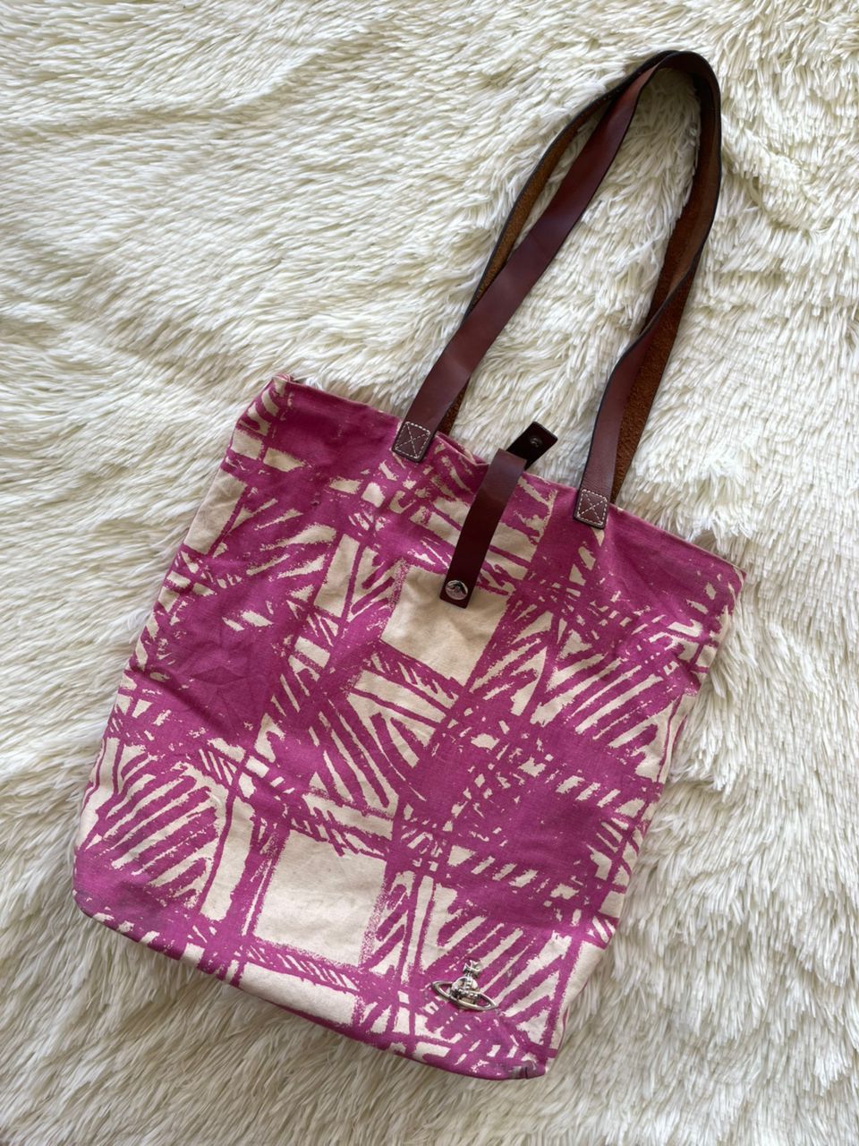 Designer × Vivienne Westwood Vivienne Westwood Marina Check Pattern Auve Tote Bag Size ONE SIZE - 3 Thumbnail