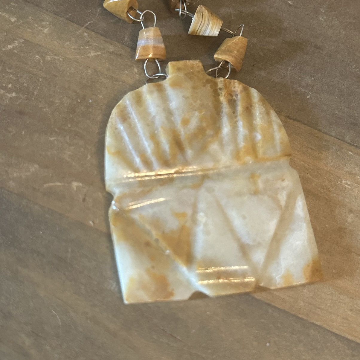 Vintage Vintage Mexican carved onyx Aztec Mayan pendant necklace Size ONE SIZE - 3 Thumbnail