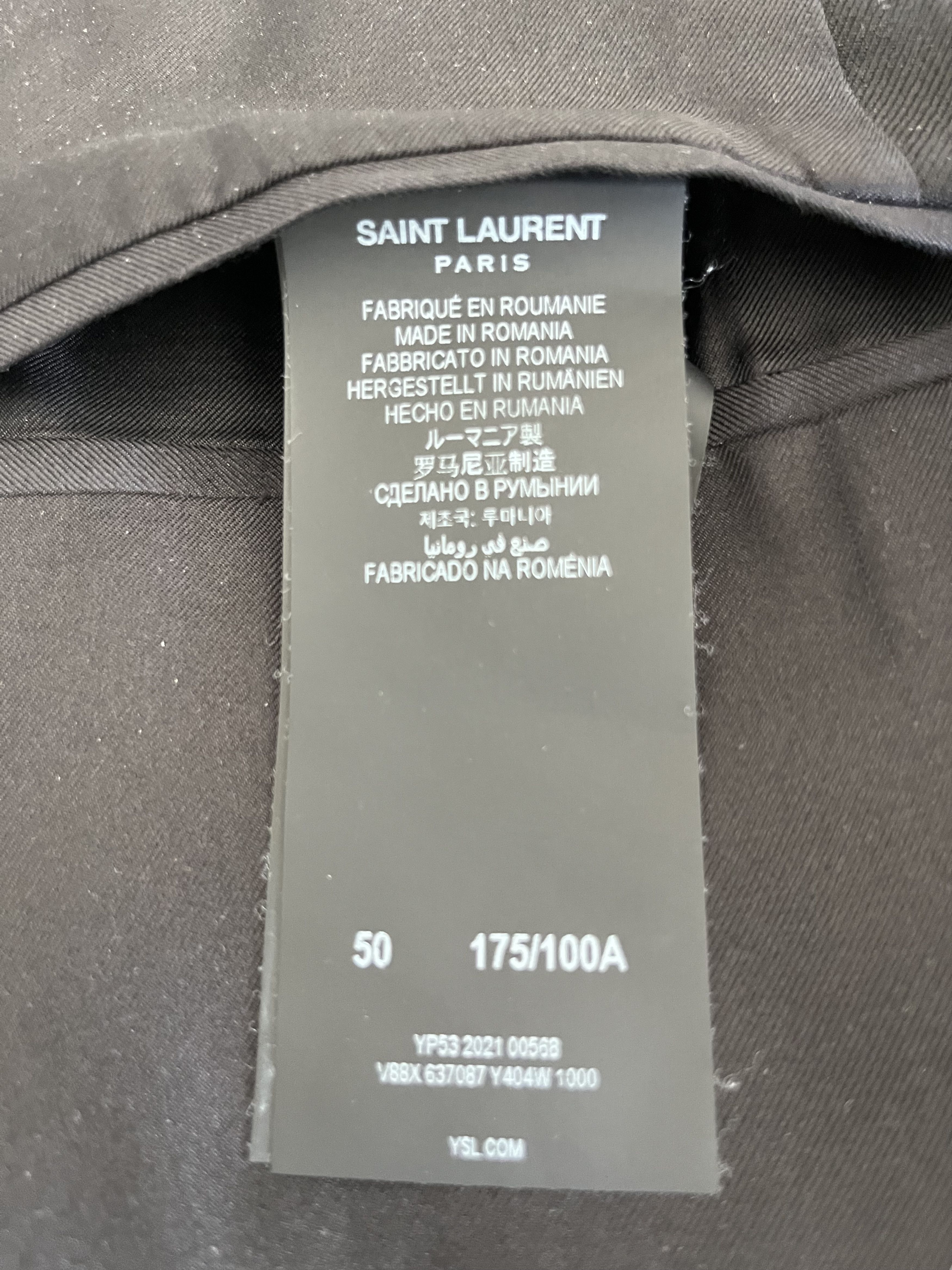 Saint Laurent Paris SLP Slim Black Jacket Size 50 Fits 48 Size 48R - 5 Thumbnail