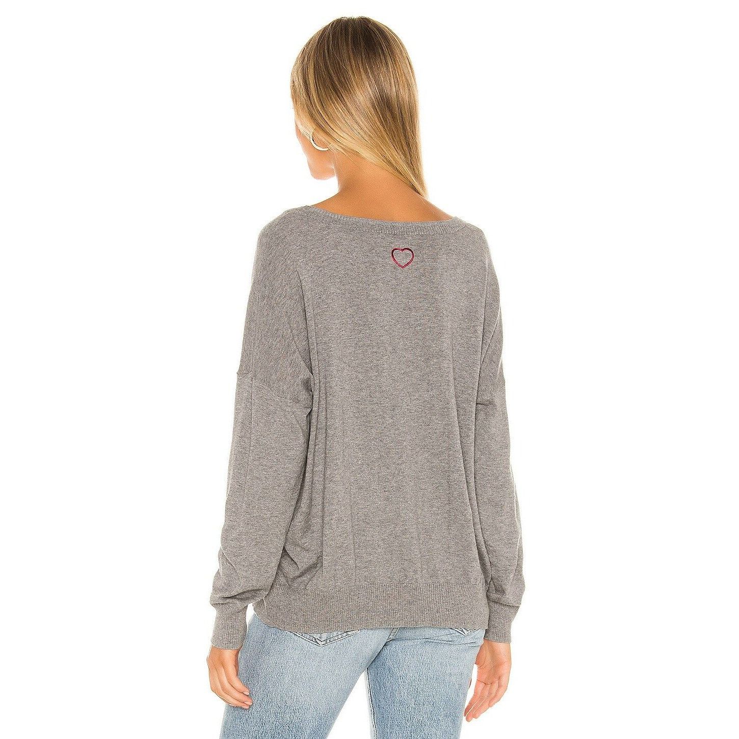Chaser Brand Chaser Heather Grey & Navy Stripe Cashmere Blend Sweater Size XS / US 0-2 / IT 36-38 - 3 Thumbnail