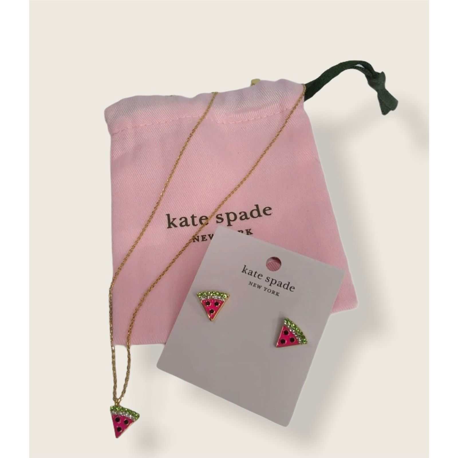 Kate Spade Kate Spade Watermelon 🍉 Set Mini Pendant Necklace Earrings Size ONE SIZE - 1 Thumbnail