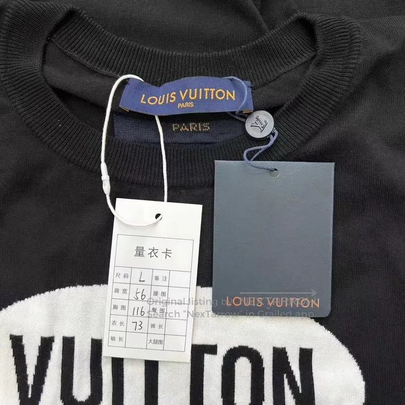 Louis Vuitton Louis Vuitton Black knit logo short sleeves Size US L / EU 52-54 / 3 - 3 Thumbnail