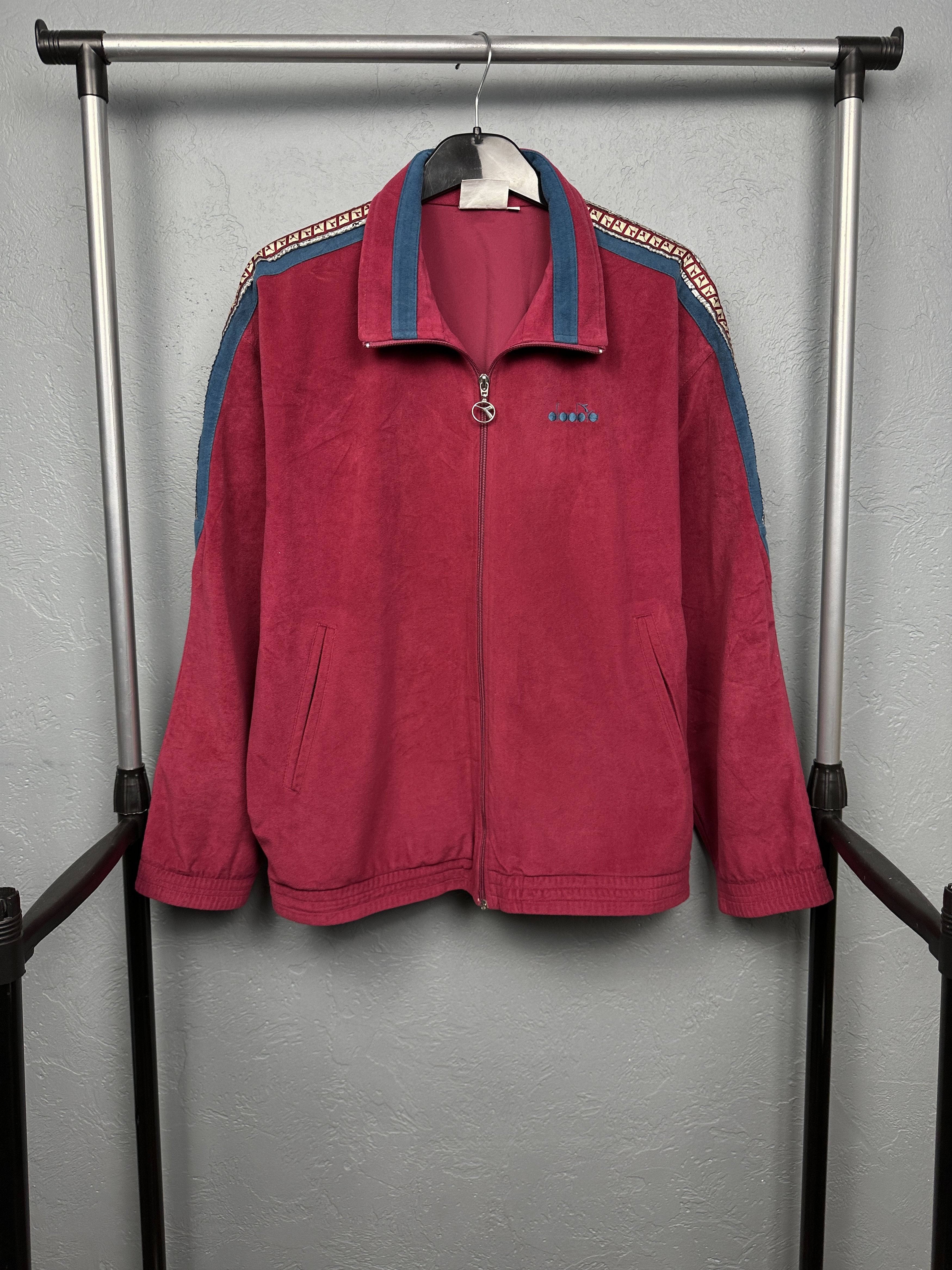 Diadora Diadora 90s Vintage Mens Velor Track Top Jacket Size US S / EU 44-46 / 1 - 1 Thumbnail