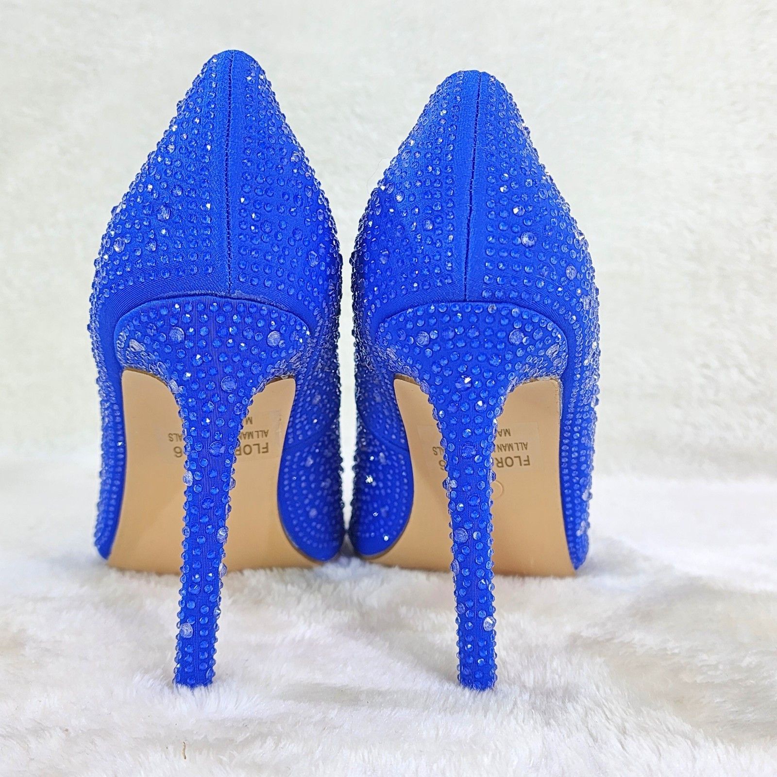 Other Shock Royal Blue High Heel Stiletto Pumps Rhinestones Evenin Size US 8 / IT 38 - 5 Thumbnail