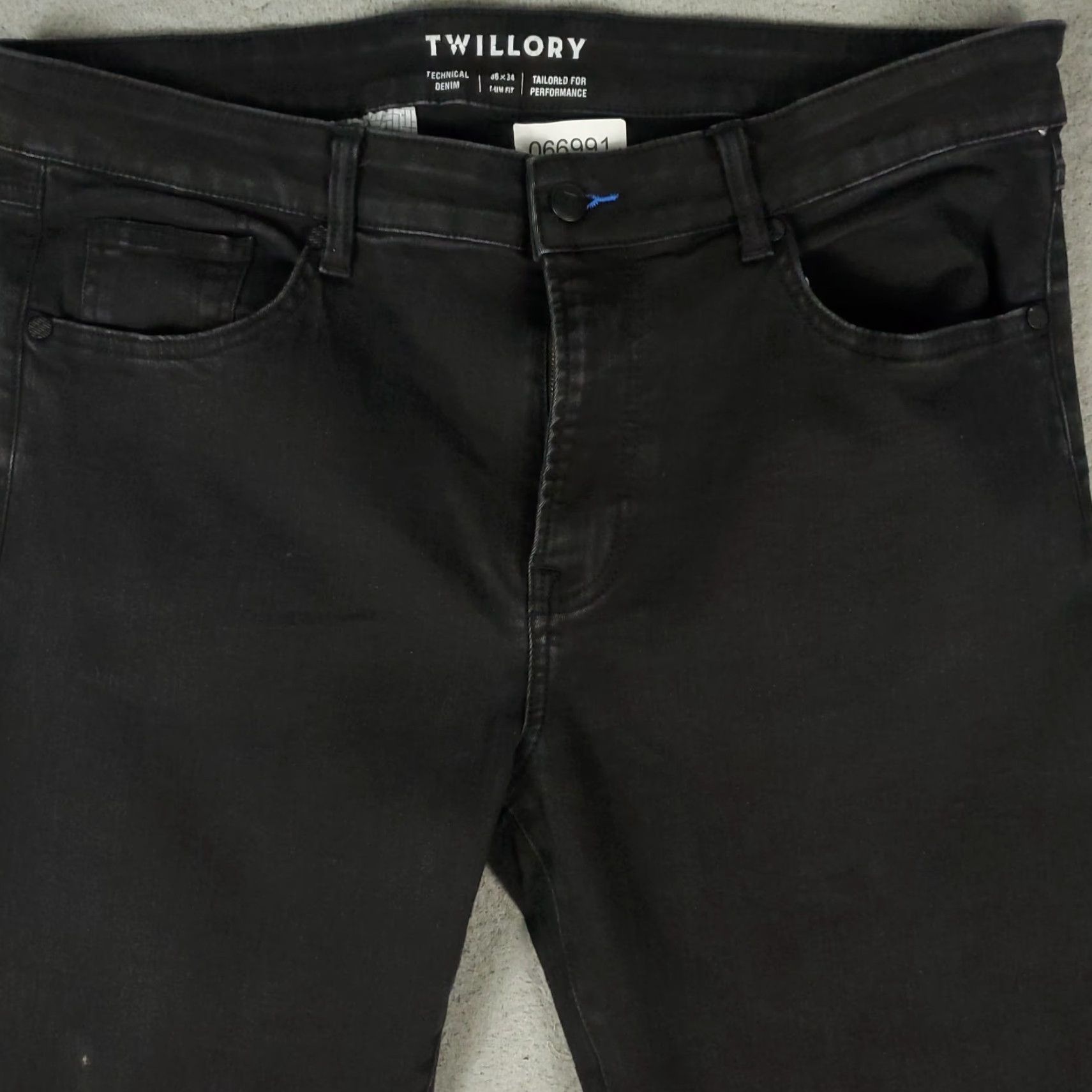 Denime Twillory Jeans Mens 36x34 Black Slim Fit 5 Pocket Denim Pants Jeans Size US 36 / EU 52 - 2 Thumbnail