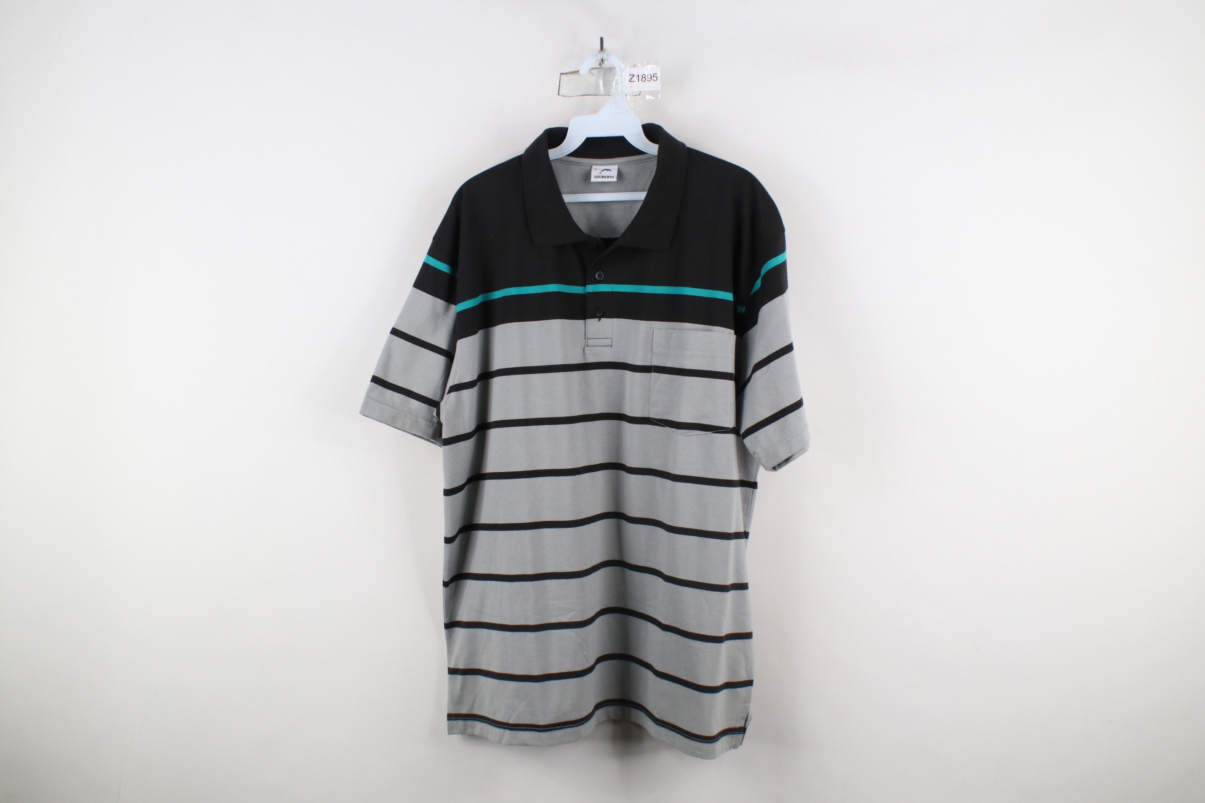 Vintage Vintage 90s Streetwear Striped Block Collared Polo Shirt Size US L / EU 52-54 / 3 - 1 Thumbnail