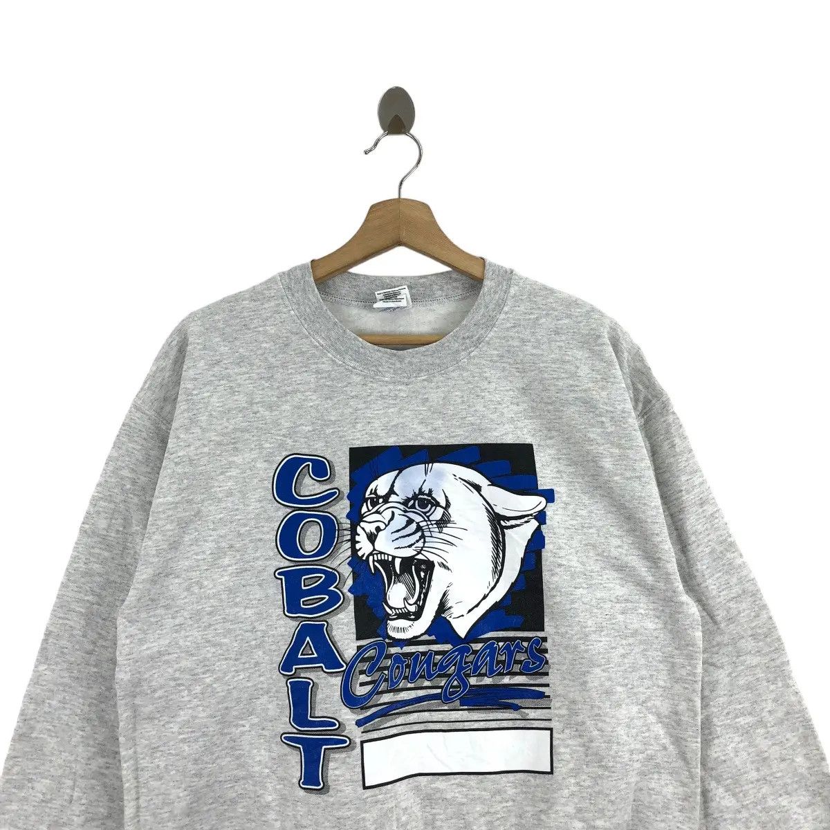Vintage Vtg COBALT COUGARS Institute Math Science College Sweatshirt Size M / US 6-8 / IT 42-44 - 2 Thumbnail