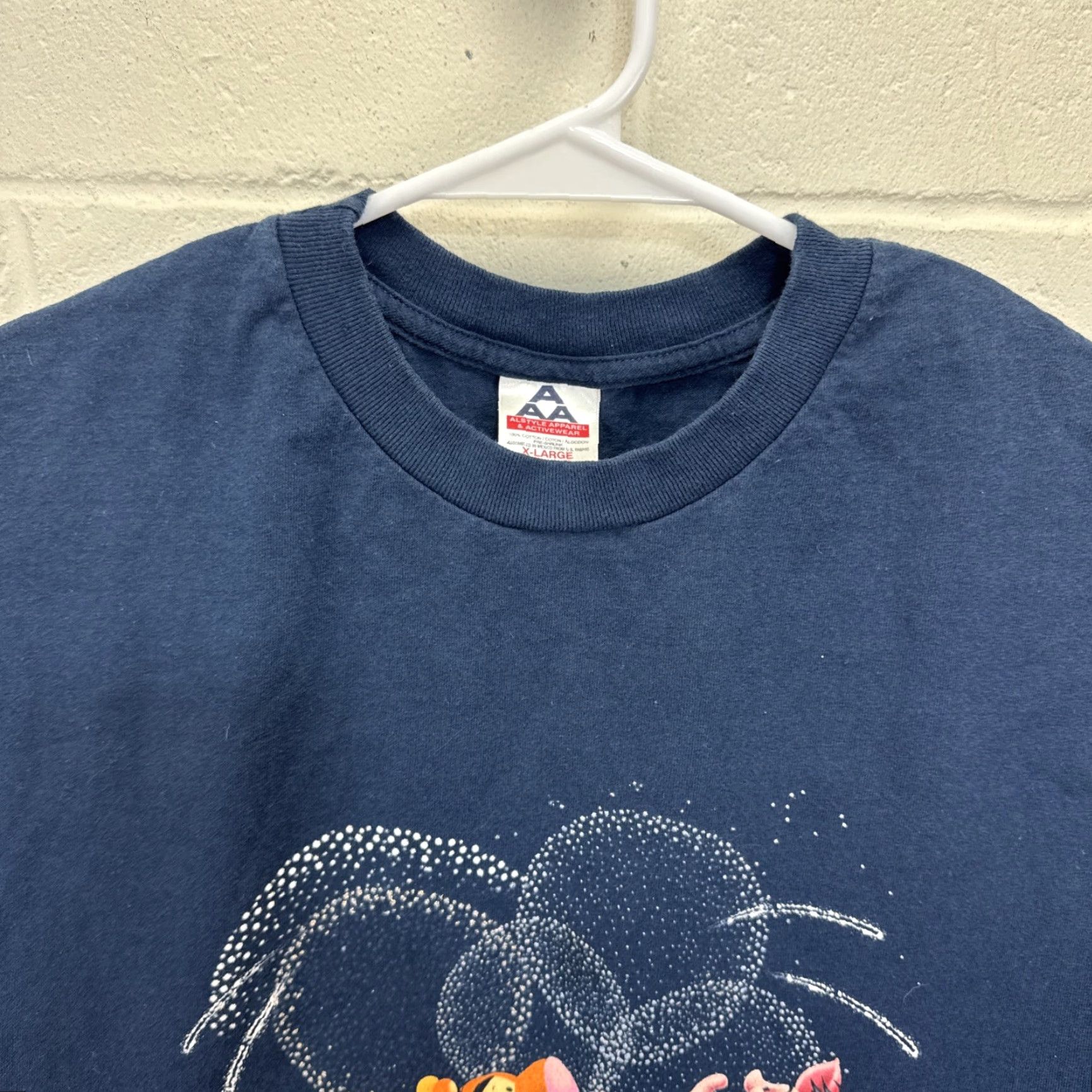 AAA VINTAGE Winnie Pooh Cartoon Big Print XL T-Shirt Unisex Adults Blue 90s Disney Size US XL / EU 56 / 4 - 5 Thumbnail
