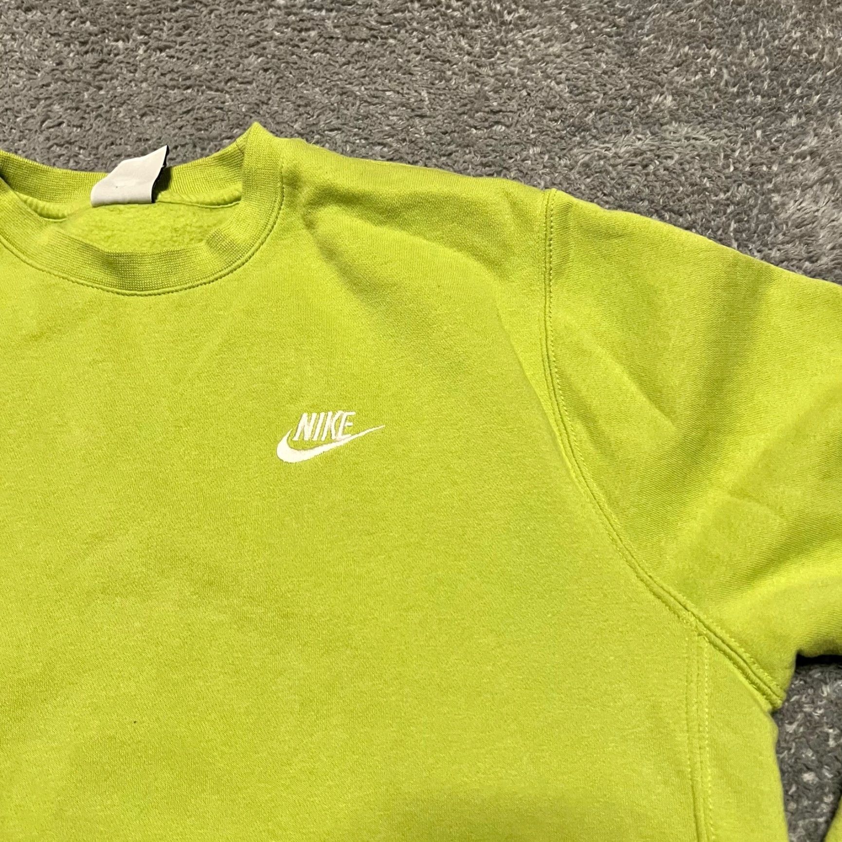 Nike Nike Sweatshirt Mens Medium Club Fleece Crewneck Lime Green BV2662 Size US M / EU 48-50 / 2 - 2 Thumbnail