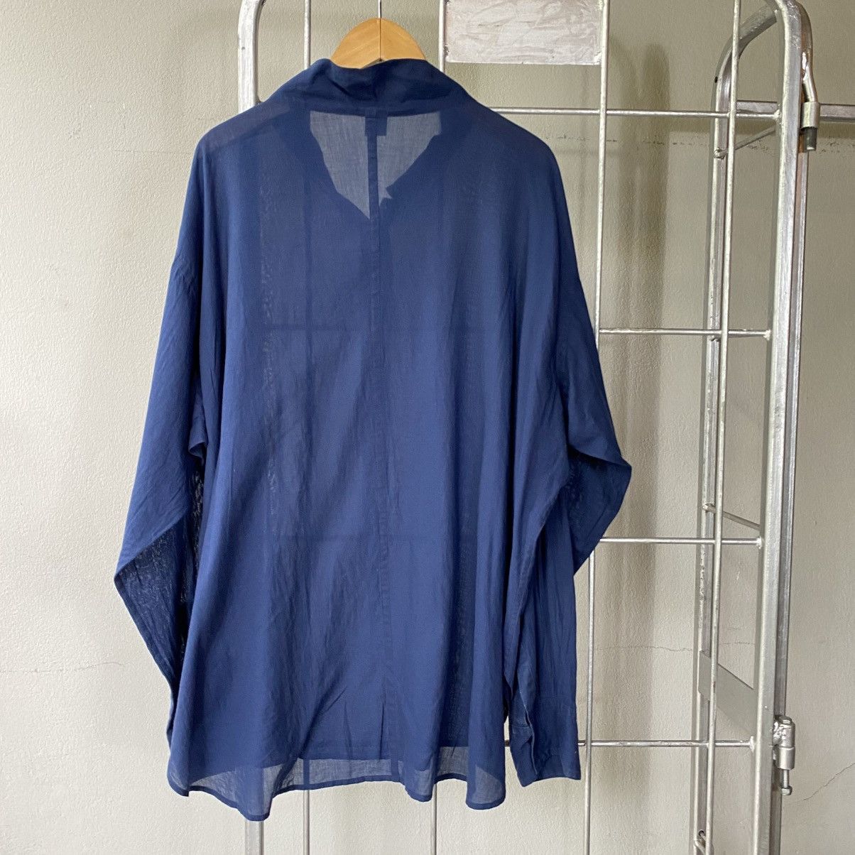 Y's Y’s Navy Stand Collar Shirt Size US XL / EU 56 / 4 - 13 Thumbnail