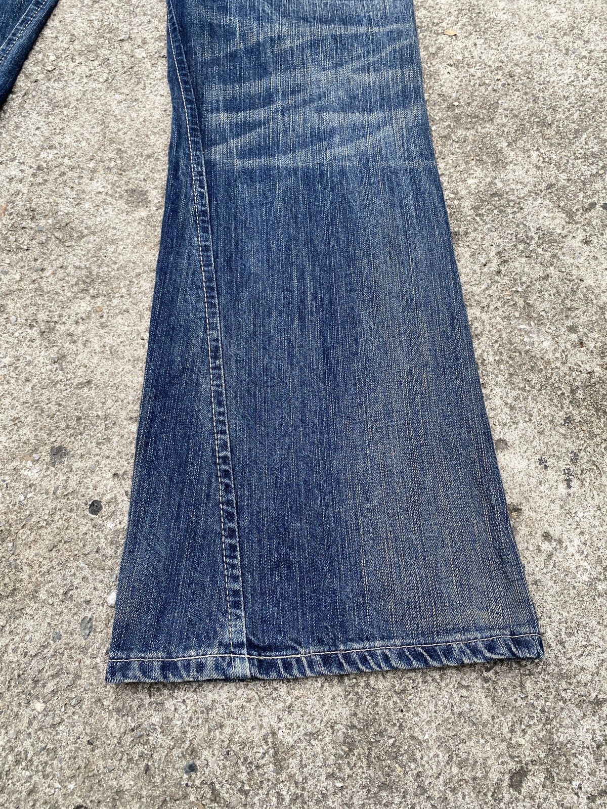 Edwin × Japanese Brand × Tornado Mart 2000s - Edwin Blue Trip Claw Marks Design Flare Denim Size US 32 / EU 48 - 11 Thumbnail