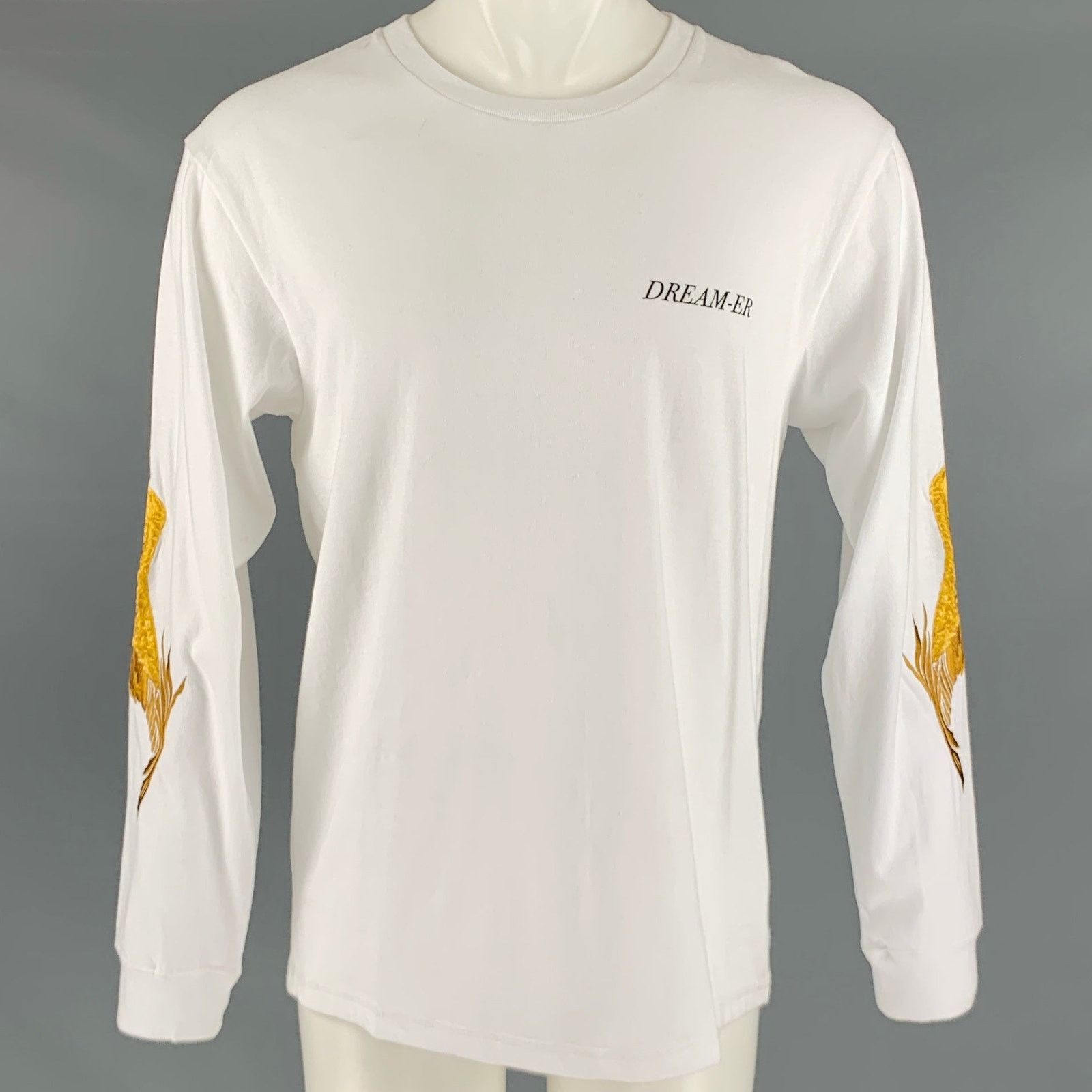 Christian Dada XS White Gold Embroidery Cotton Long Sleeve T-shirt Size US XS / EU 42 / 0 - 1 Thumbnail