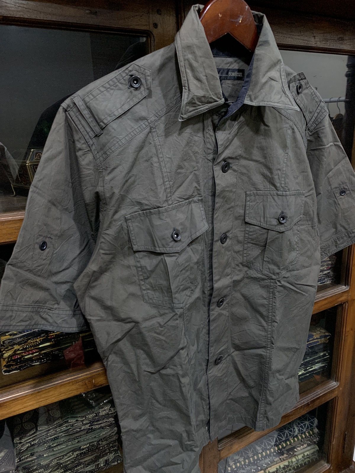Japanese Brand y2k Military Shirt SCHLUSSEL Size US L / EU 52-54 / 3 - 2 Thumbnail