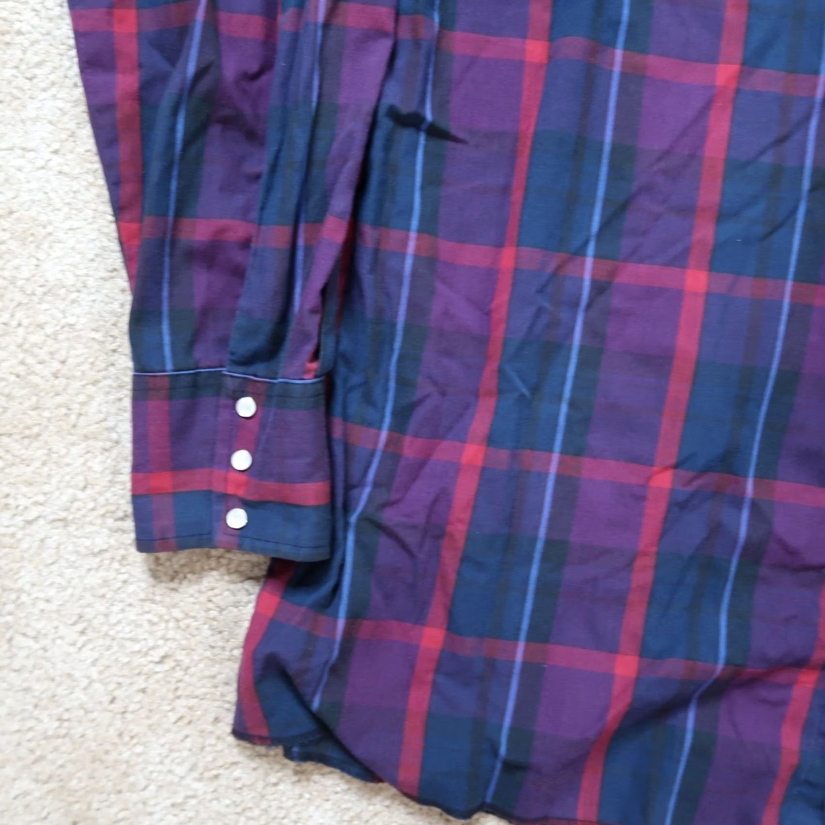 Wrangler VINTAGE Wrangler Snap Button Front Shirt 2XL Mens Plaid Western Cowboy Shirt Size US XXL / EU 58 / 5 - 2 Thumbnail