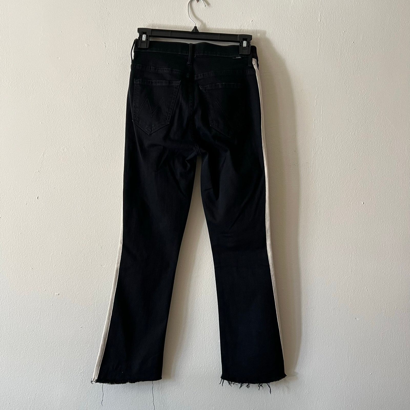 MOTHER Mother Insider Crop Step Fray jeans in Guilty Racer black Size 25" / US 0 / IT 36 - 8 Thumbnail
