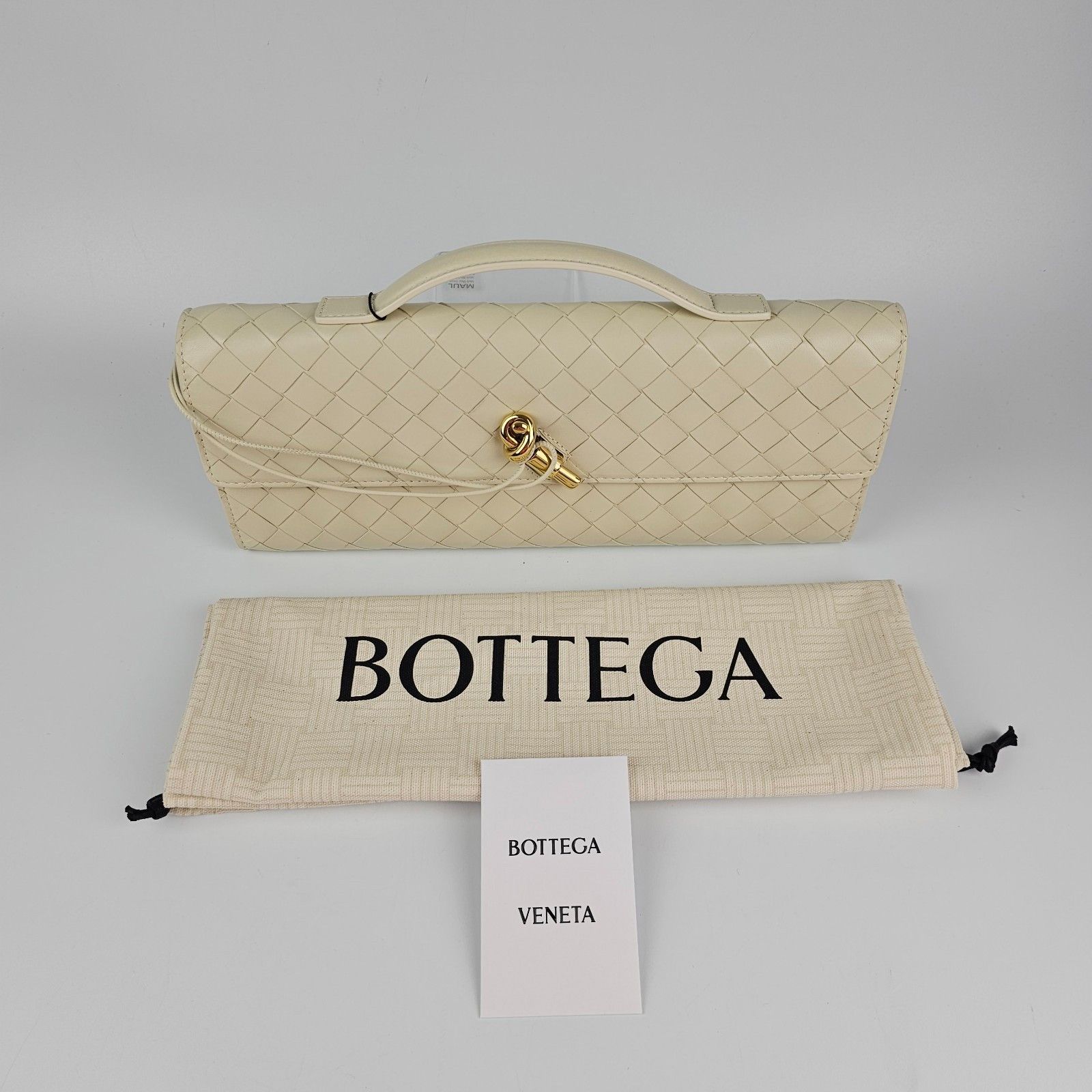 Bottega Veneta BOTTEGA VENETA $3500 Andiamo Sea Salt Top Handle Clutch New Size ONE SIZE - 6 Thumbnail