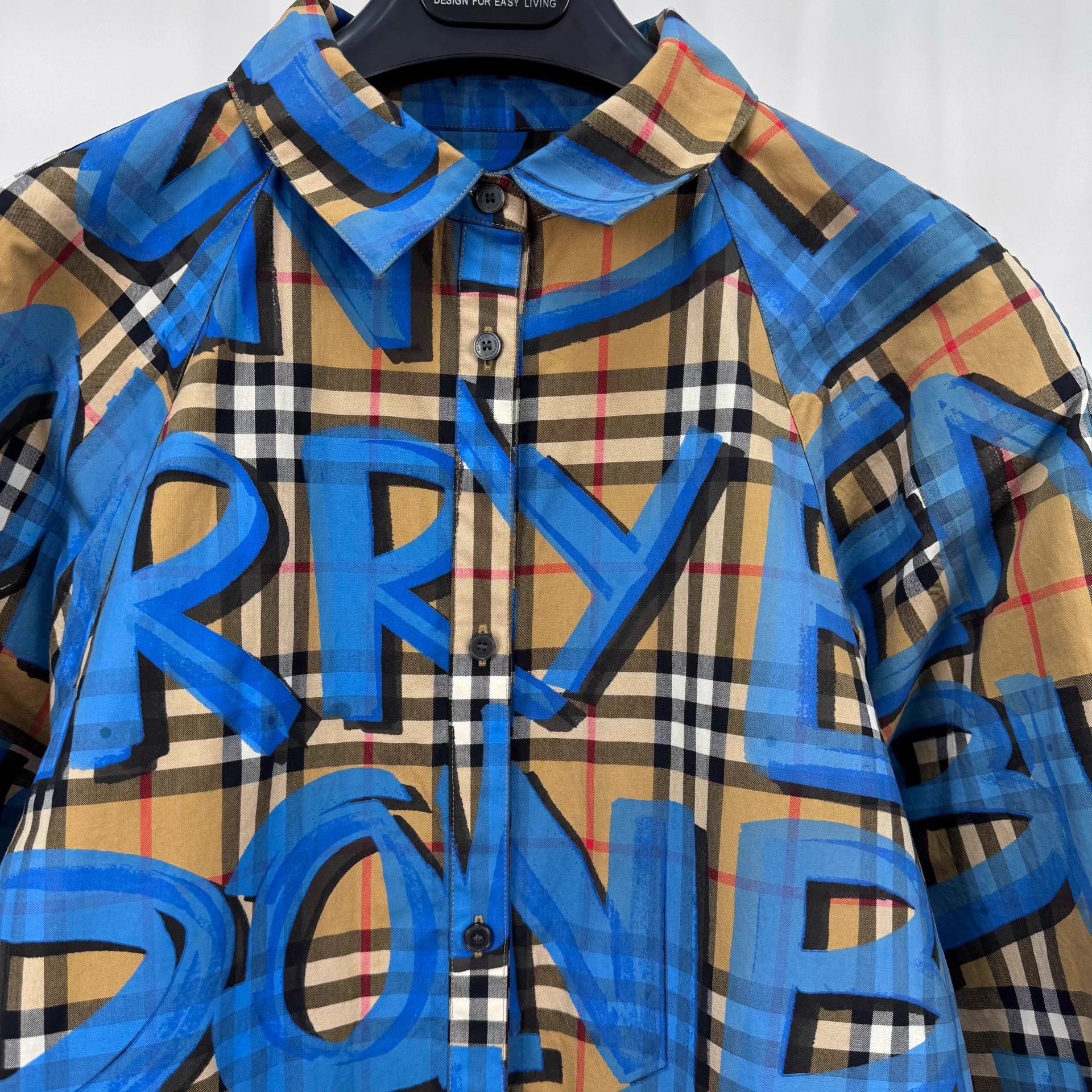 Burberry Burberry Blue Graffiti Check Shirt Dress 12Y 99 New Size XXS / US 00 / IT 34 - 3 Thumbnail