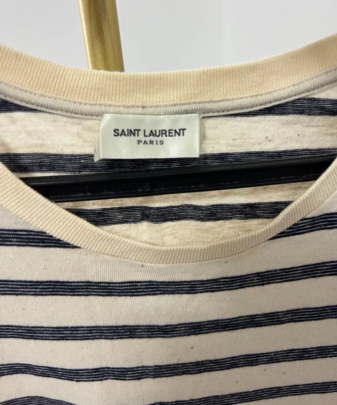 Saint Laurent Paris × Yves Saint Laurent SAINT LAURENT SS22 striped round neck short sleeve T-shirt Size US M / EU 48-50 / 2 - 4 Thumbnail