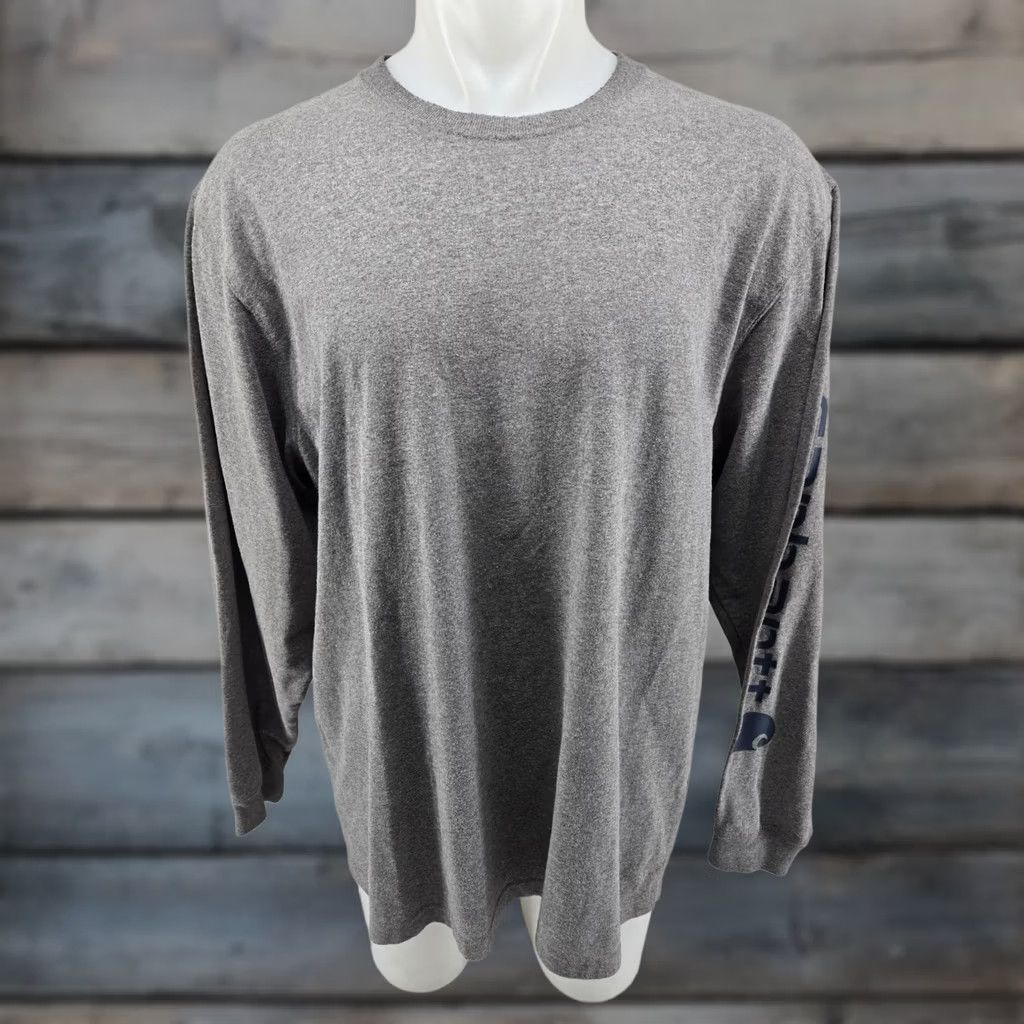 Carhartt VINTAGE Carhartt Long Sleeve T-Shirt Mens Large Original Fit Gray Logo Spellout Size US L / EU 52-54 / 3 - 1 Thumbnail