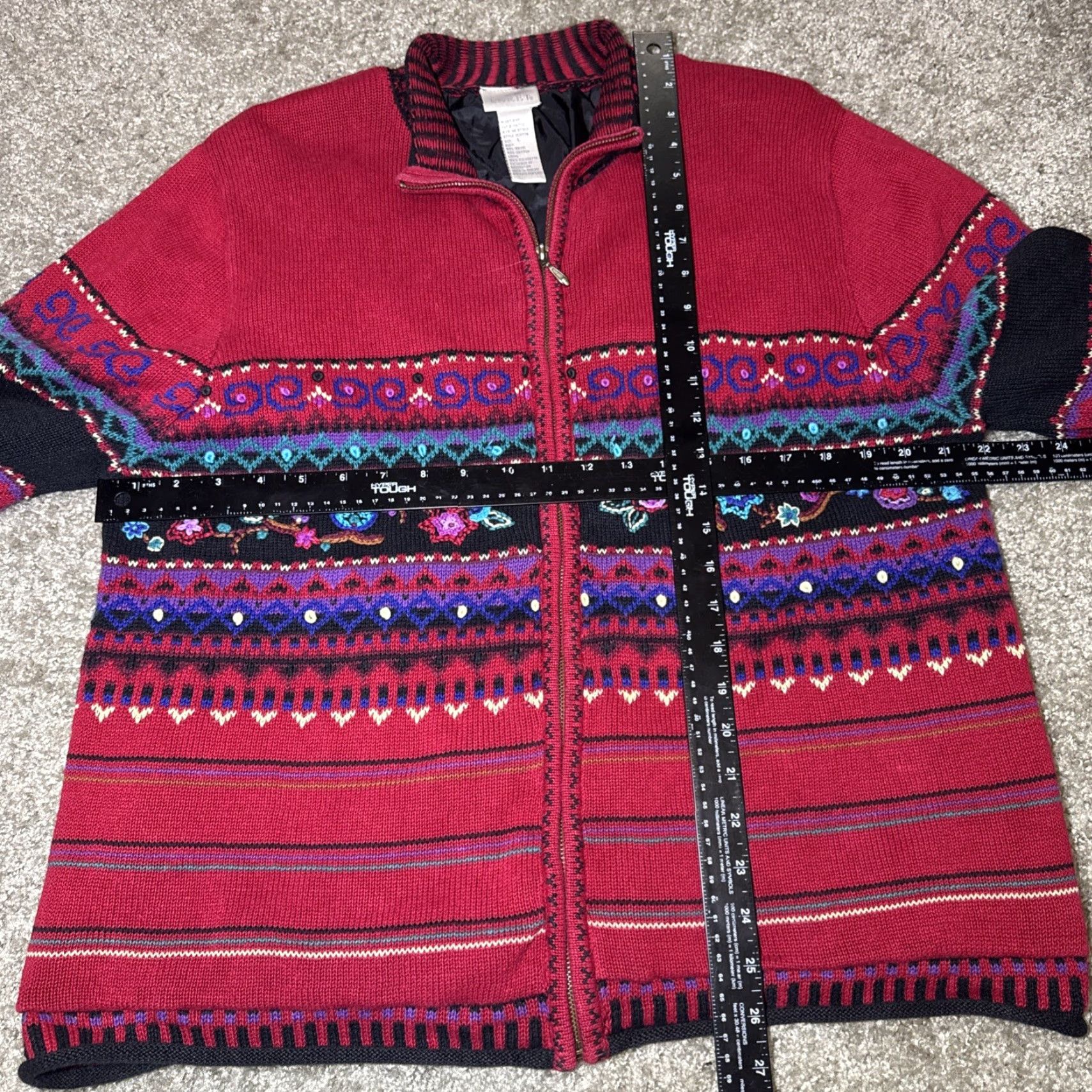 Vintage VINTAGE Koret Cardigan Knit Sweater Full Zip L Red Large Women Size L / US 10 / IT 46 - 5 Thumbnail