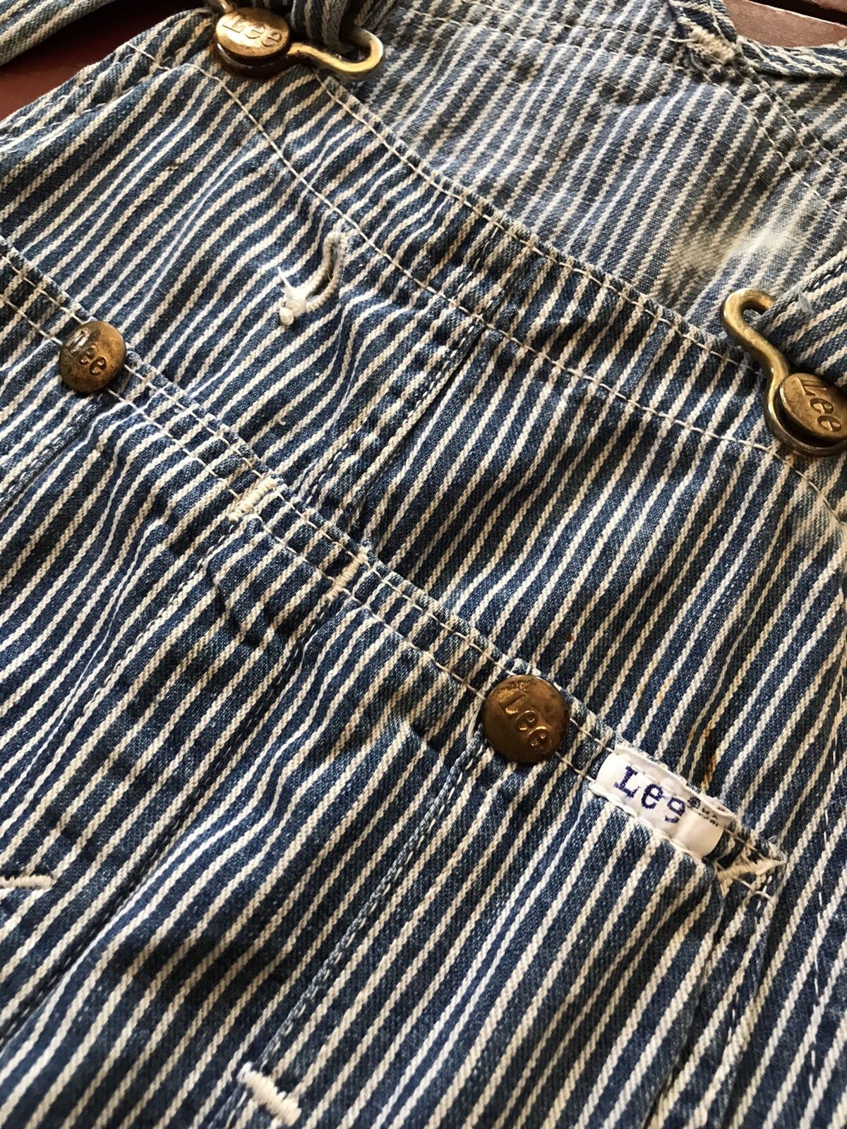 Lee × Vintage Vintage Lee Overall/Jumpsuit Hickory Stripe Size US 32 / EU 48 - 6 Thumbnail