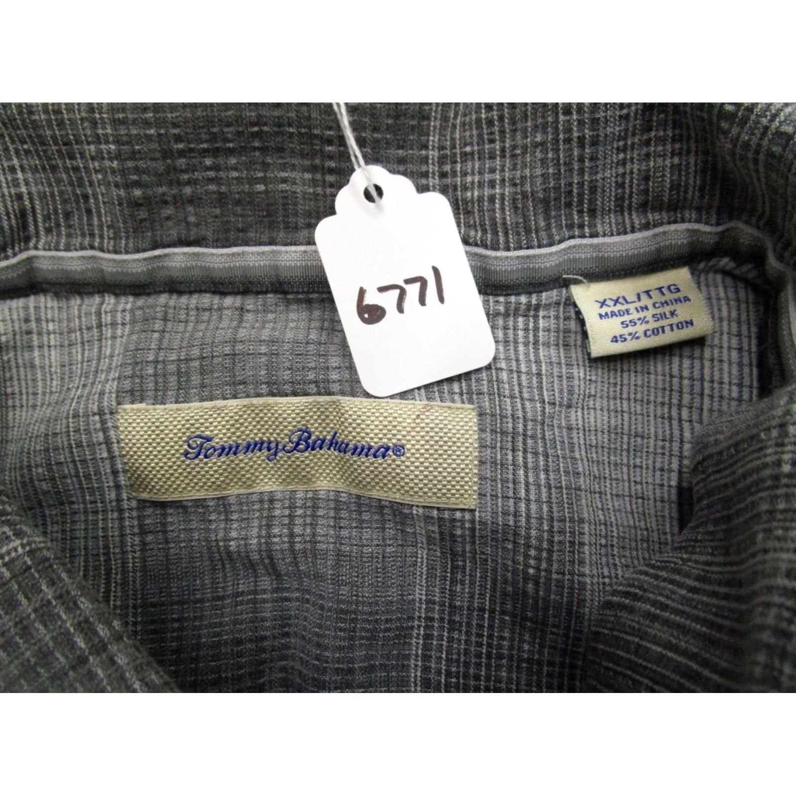 Tommy Bahama Tommy Bahama Shirt Men 2XL Gray Plaid Silk Cotton Button-Down Long Sleeve Shirt Size US XXL / EU 58 / 5 - 7 Thumbnail