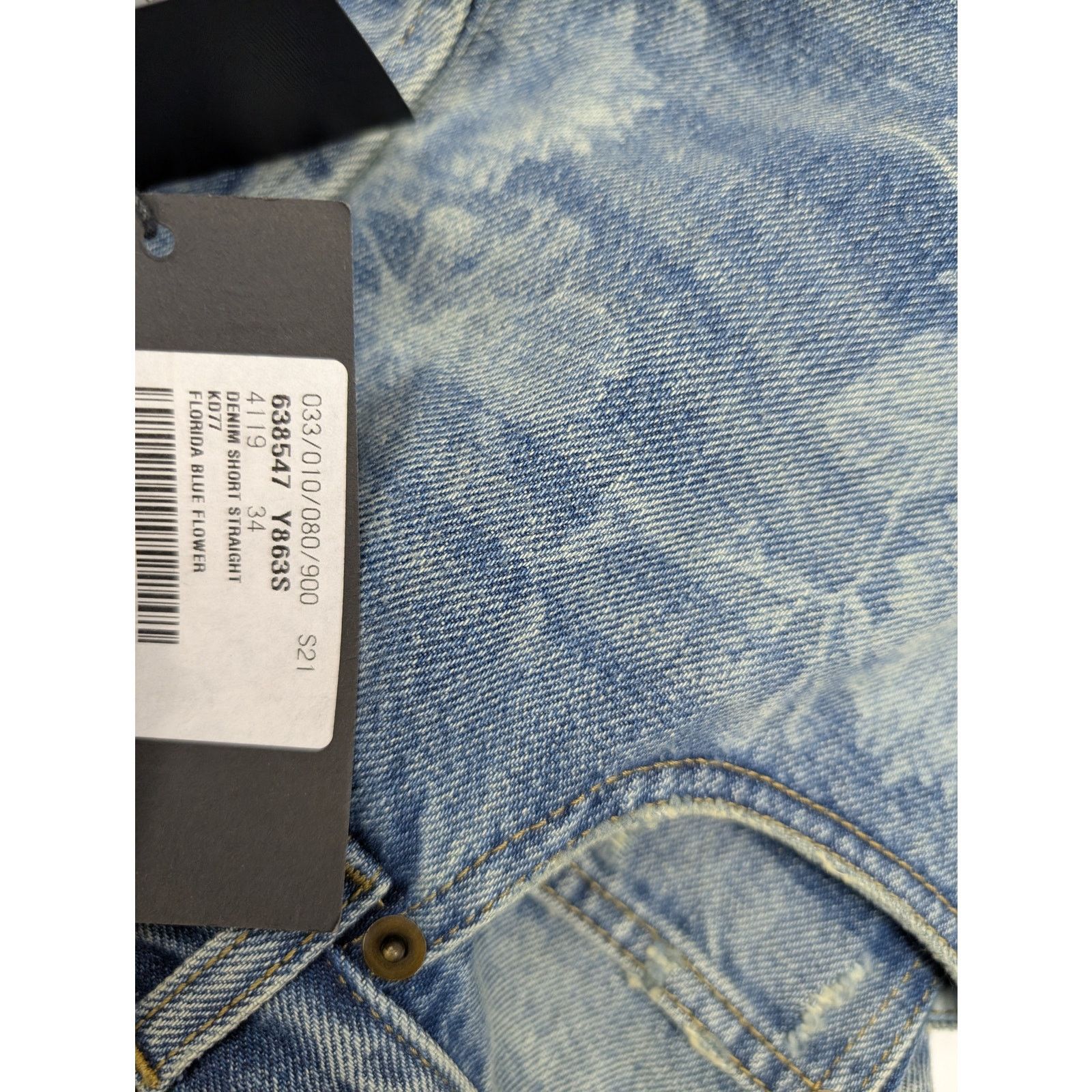Saint Laurent Paris o1rshd1 Denim Short Straight in Florida Blue Size US 34 / EU 50 - 17 Thumbnail