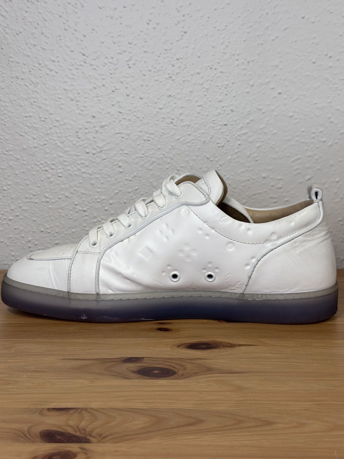 Christian Louboutin Christian Louboutin White Leather Rantulow Sneakers Size US 13 / EU 46 - 4 Thumbnail