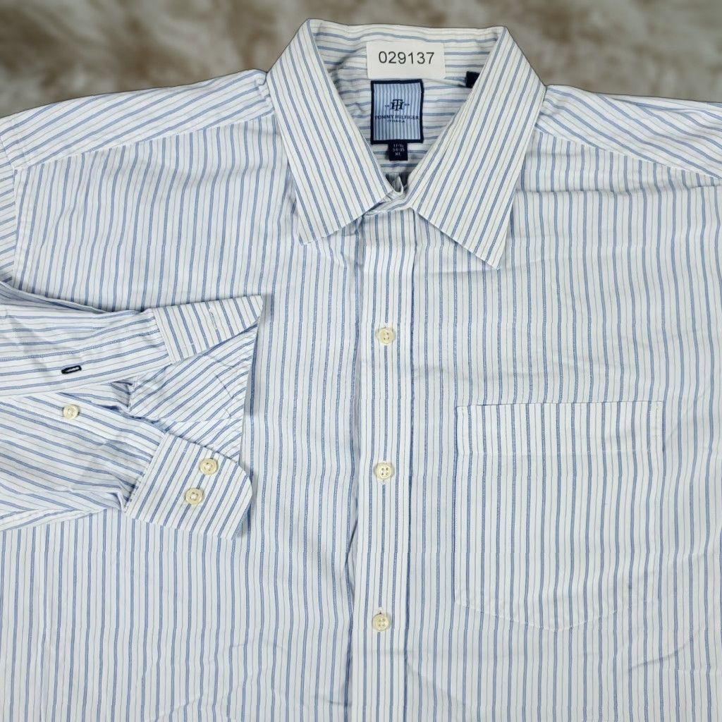 Tommy Hilfiger Tommy Hilfiger Blue Striped Button-Up Shirt Mens XL Long Sleeve Casual Size US XL / EU 56 / 4 - 1 Thumbnail
