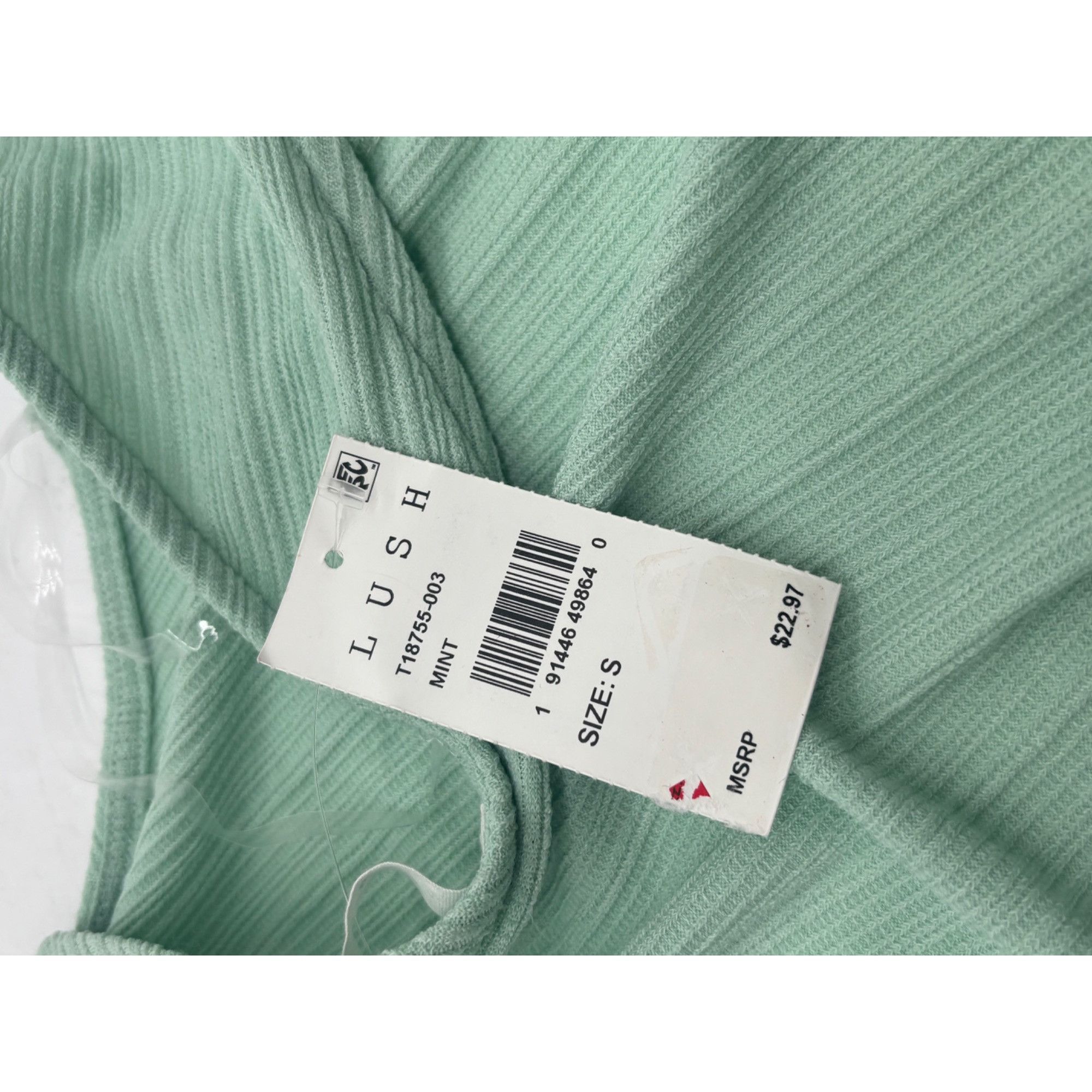 Other LUSH Junior’s Ribbed Sleeveless Wrap Tie Back Top, Mint Gree Size S / US 4 / IT 40 - 7 Thumbnail