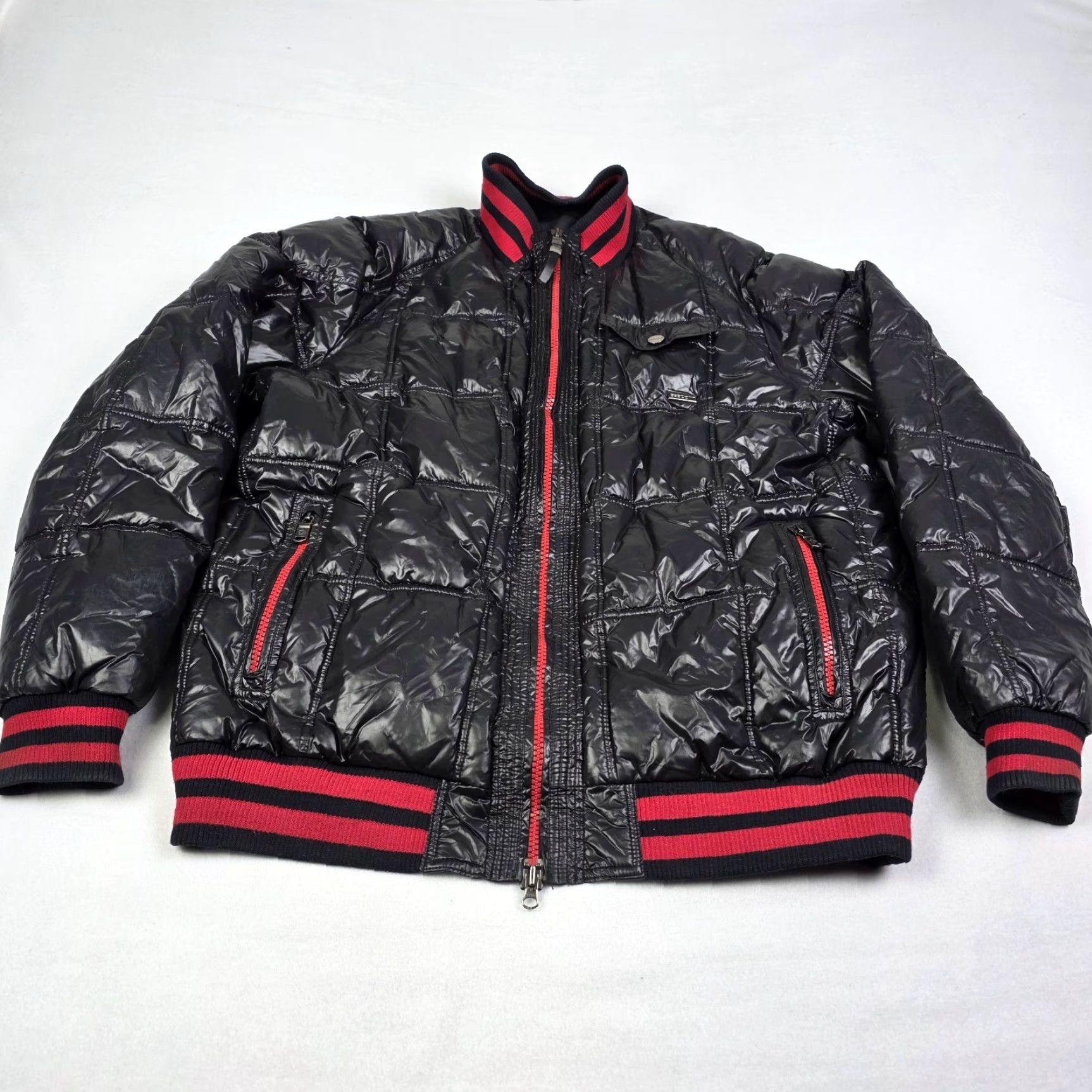 Sean John VINTAGE Sean John Puffer Jacket Mens 2XL Black Red Shiny Hip Hop Streetwear Size US XXL / EU 58 / 5 - 3 Thumbnail