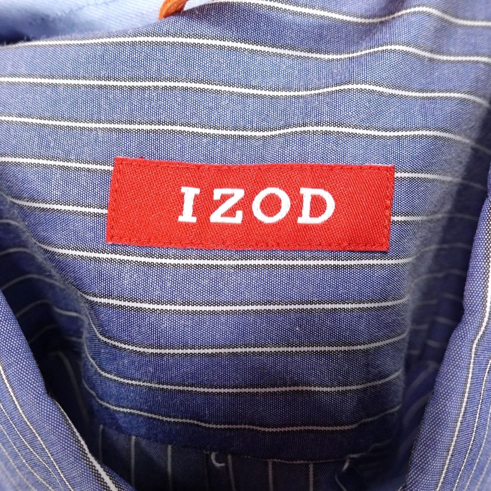 Izod IZOD Shirt Mens M Blue Striped Long Sleeve Button Regular Fit Casual Size US M / EU 48-50 / 2 - 5 Thumbnail
