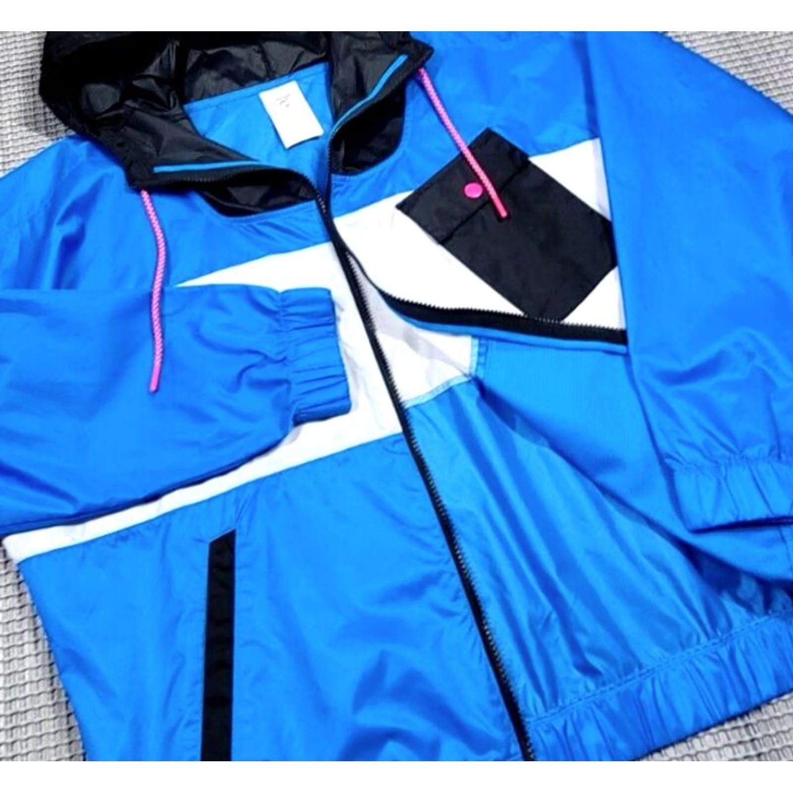 Reebok Reebok Womens Windbreaker Jacket Sz M Blue White Colorblock Jacket Size M / US 6-8 / IT 42-44 - 3 Thumbnail