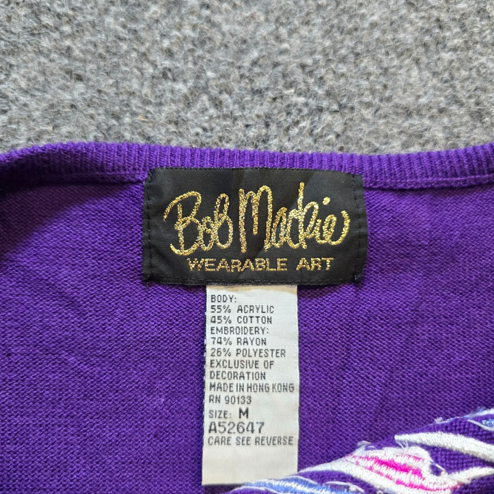 Bob Mackie Bob Mackie Sweater Womens Size Medium Purple Embroidered Bow Pearls Knit Casual Size M / US 6-8 / IT 42-44 - 5 Thumbnail