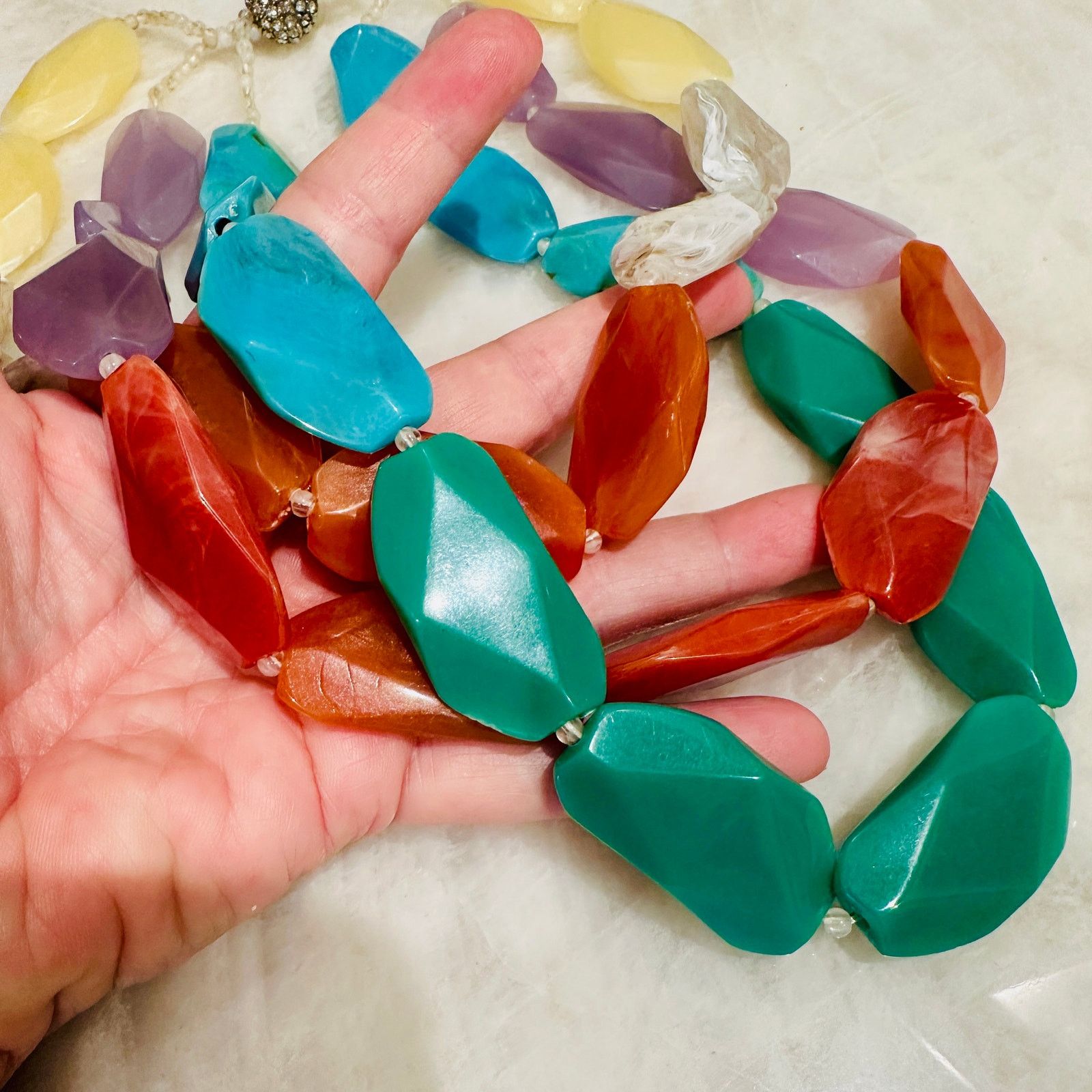 Other Talbots Multi-Strand Faceted Resin Statement Necklace Size ONE SIZE - 7 Thumbnail