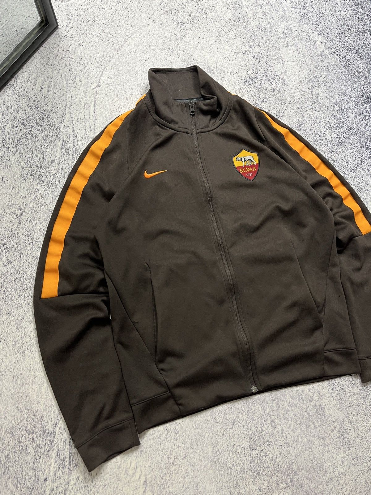 Nike Nike AS Roma Brown Fc Track Jacket Soccer Full Zip Football Size US M / EU 48-50 / 2 - 4 Thumbnail