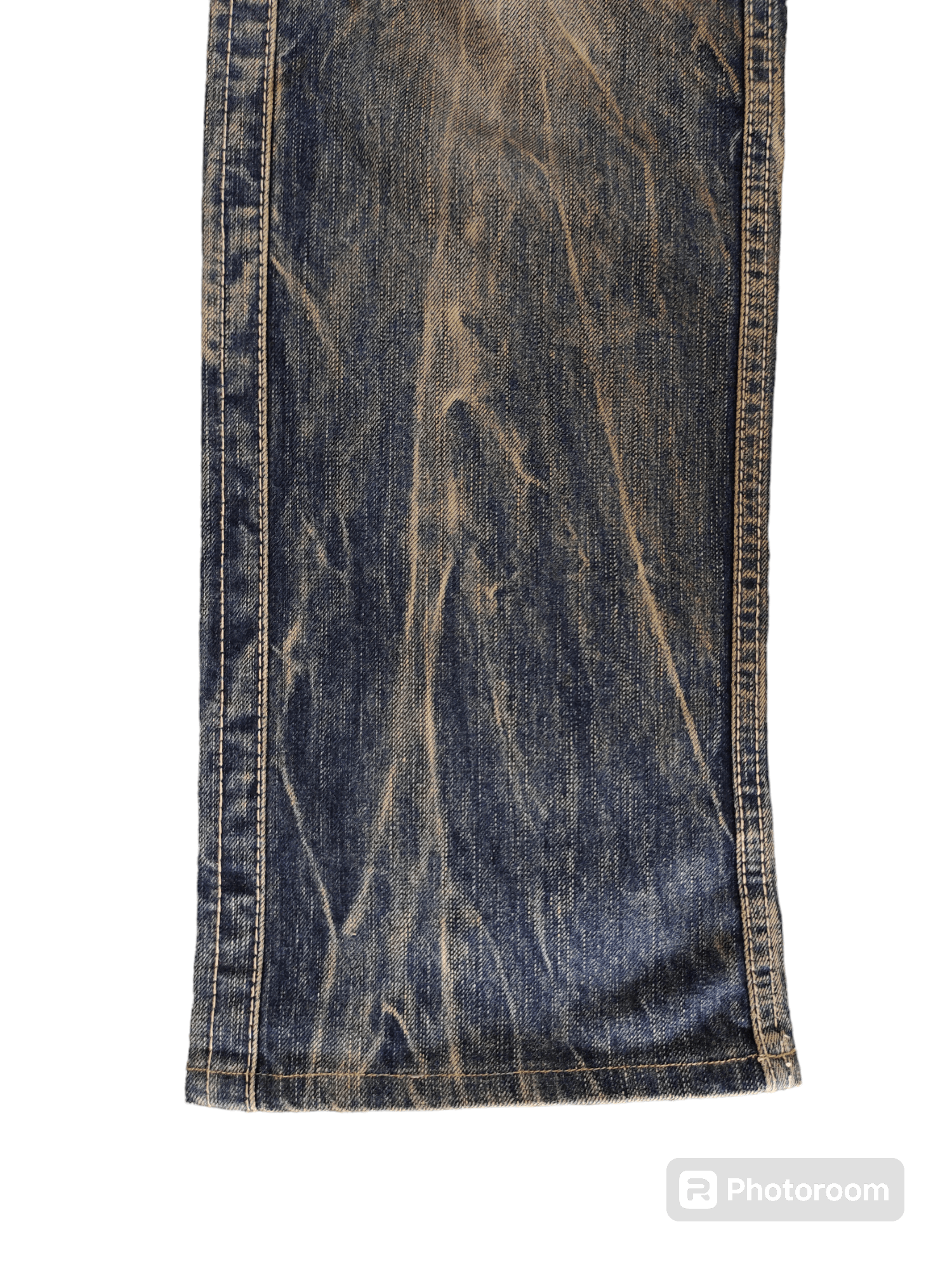 If Six Was Nine 1990s Blue Way Japan Clawmark Distress Faded Denim Jeans Size US 33 - 8 Thumbnail