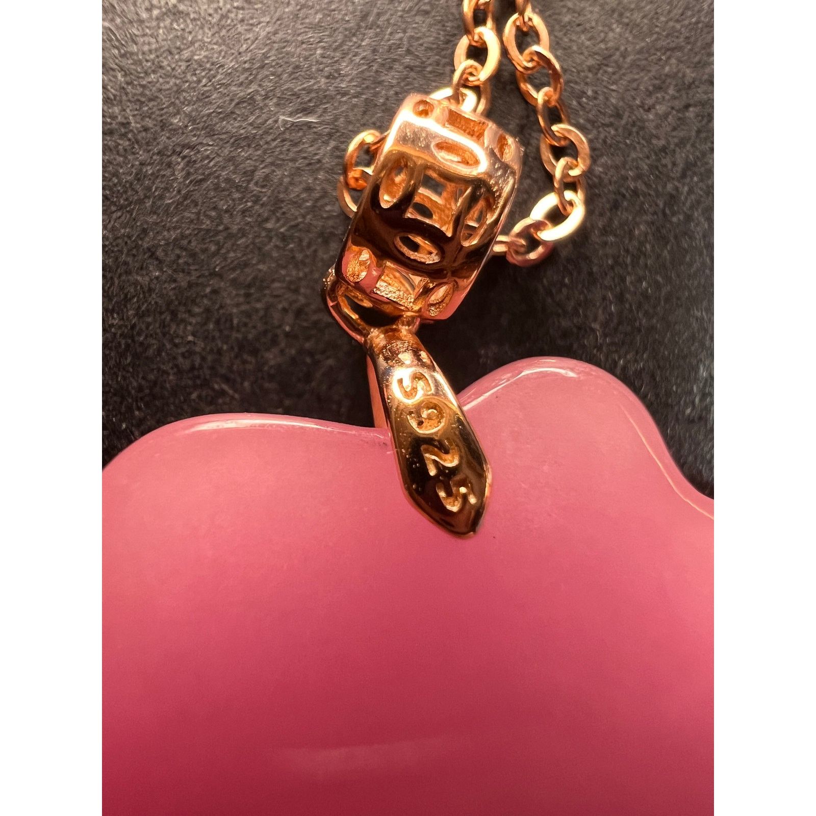 Other NEW Pink jade dragon pendant necklace in gold 925 silver Size ONE SIZE - 6 Thumbnail