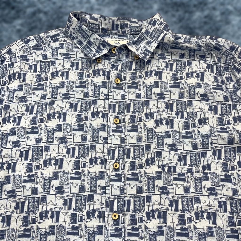 Southern Tide Southern Tide Shirt Mens 2XL XXL Blue Linen Rayon Camp Hawaiian Print Casual Button-Up Short Sleeve Collared Button-Down Garden Hawaiian Theme Mens Size US XXL / EU 58 / 5 - 1 Thumbnail
