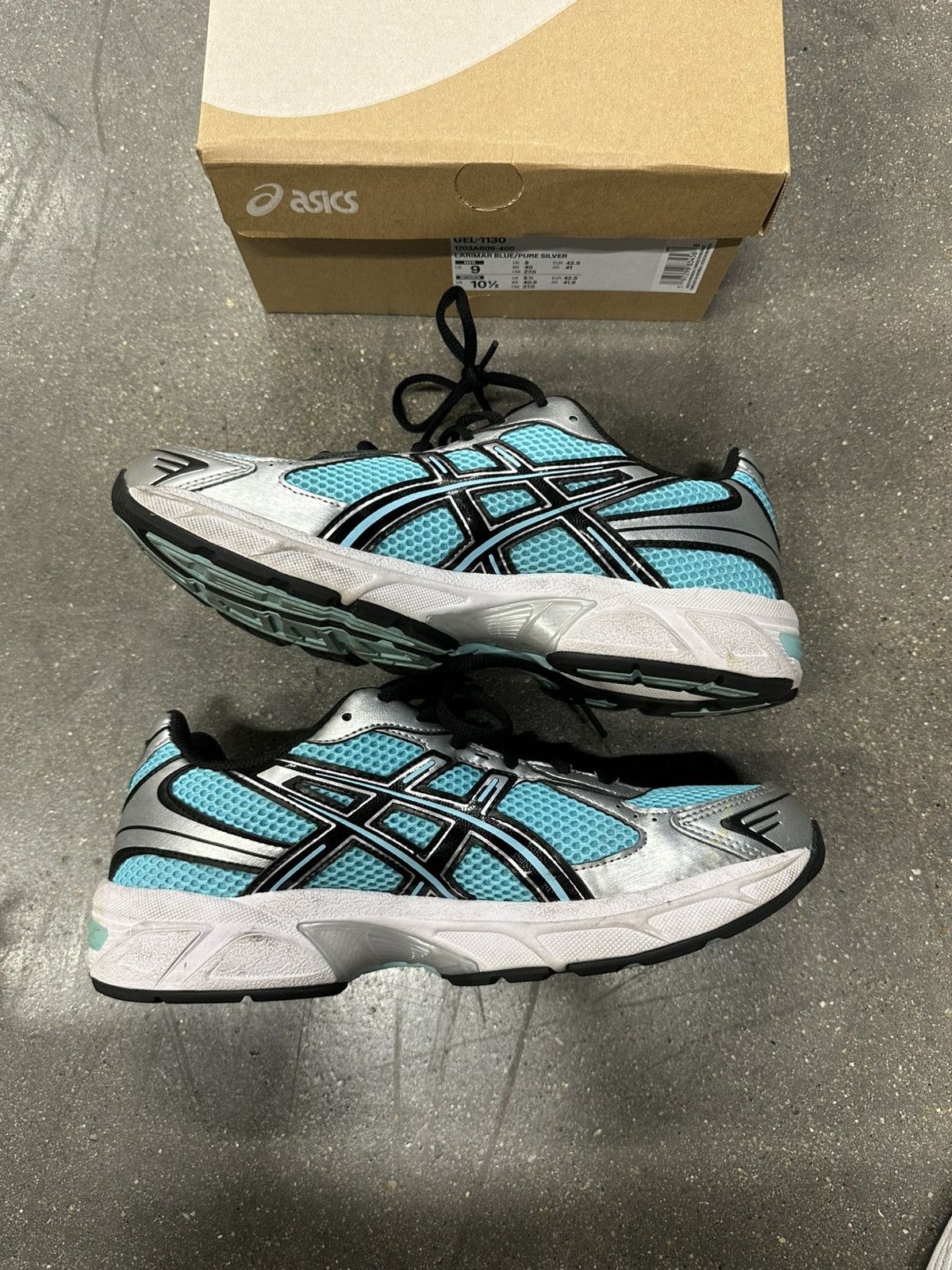 Asics ASICS Gel-1130 Larimar Blue Silver Size US 9 / EU 42 - 4 Thumbnail