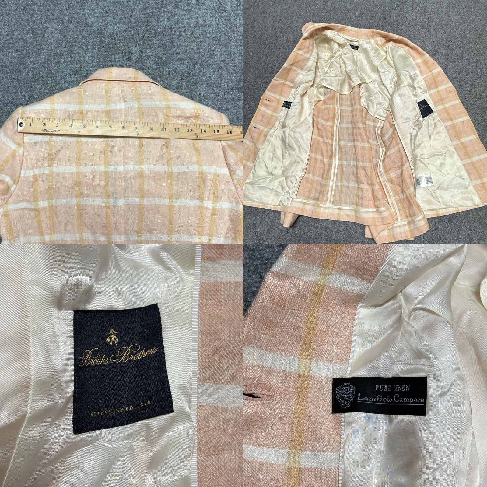 Brooks Brothers Brooks Brothers Blazer Jacket Womens 12 Checkered Linen Orange Button Pockets Casual Classic Designer Preppy Womens Size XL / US 12-14 / IT 48-50 - 8 Thumbnail