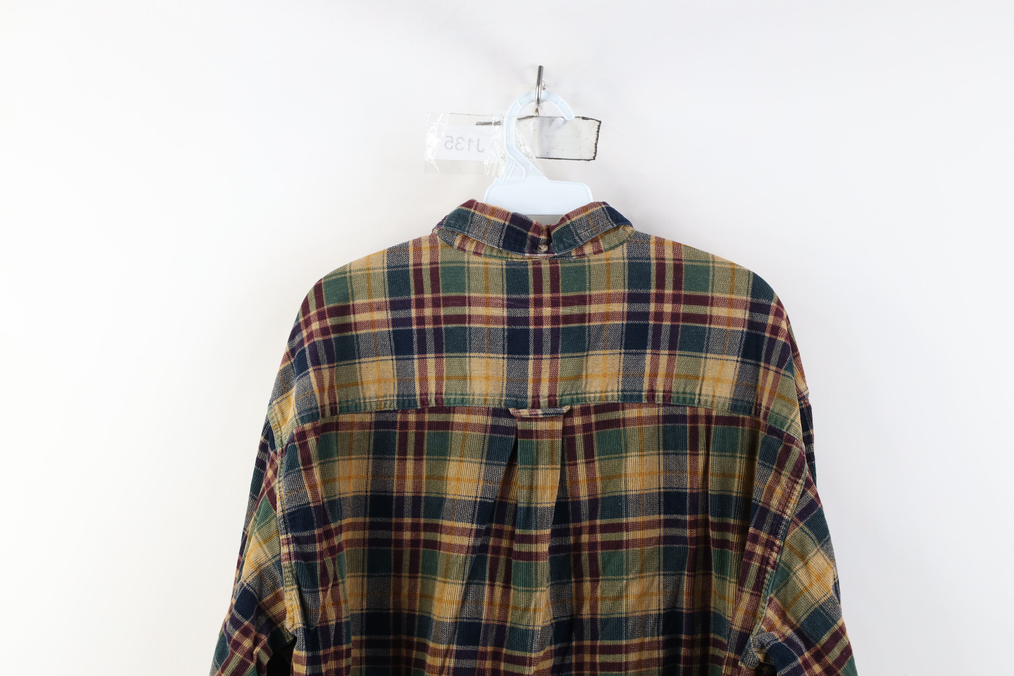 Vintage Vintage 90s Streetwear Rainbow Corduroy Button Down Shirt Size US L / EU 52-54 / 3 - 12 Thumbnail