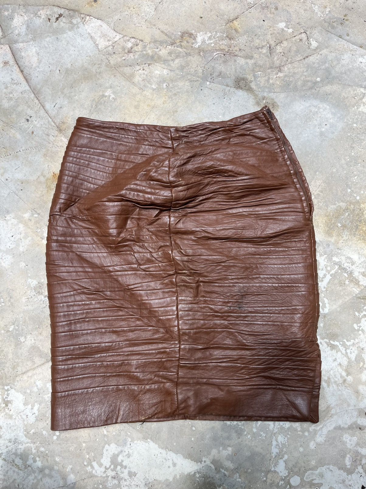 Genuine Leather 💥Vintage 70s Mario Vatorio Made In Italy Skirts Size 27" / US 4 / IT 40 - 1 Thumbnail